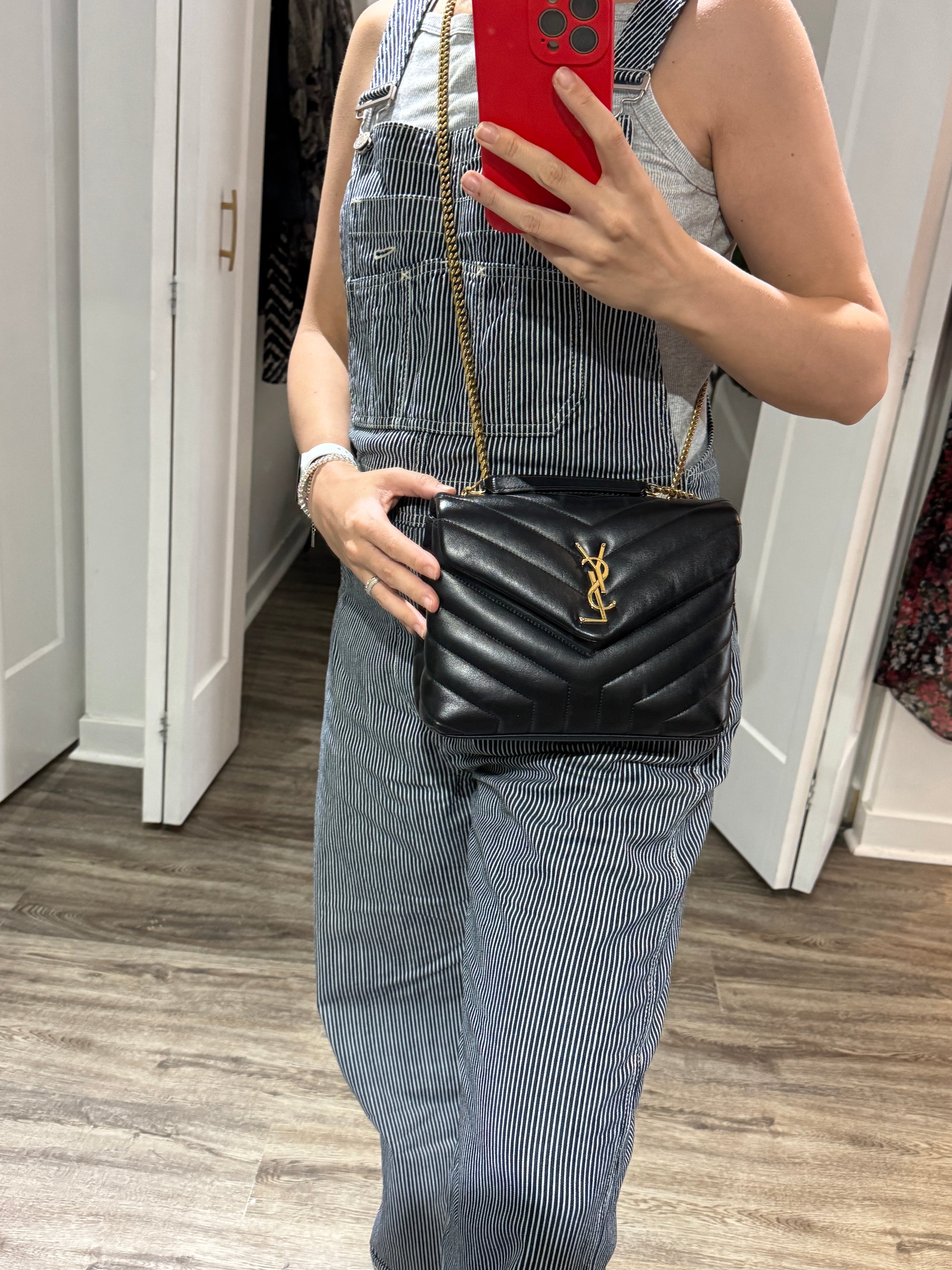 Saint Laurent Small Loulou Quilted Handbag Black