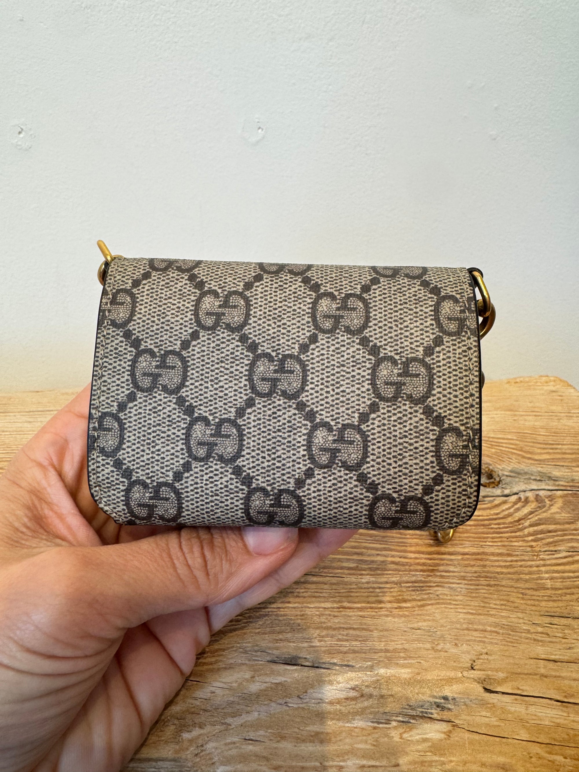 Gucci x Balenciaga Hacker Project Mini Wallet on Chain, Brown