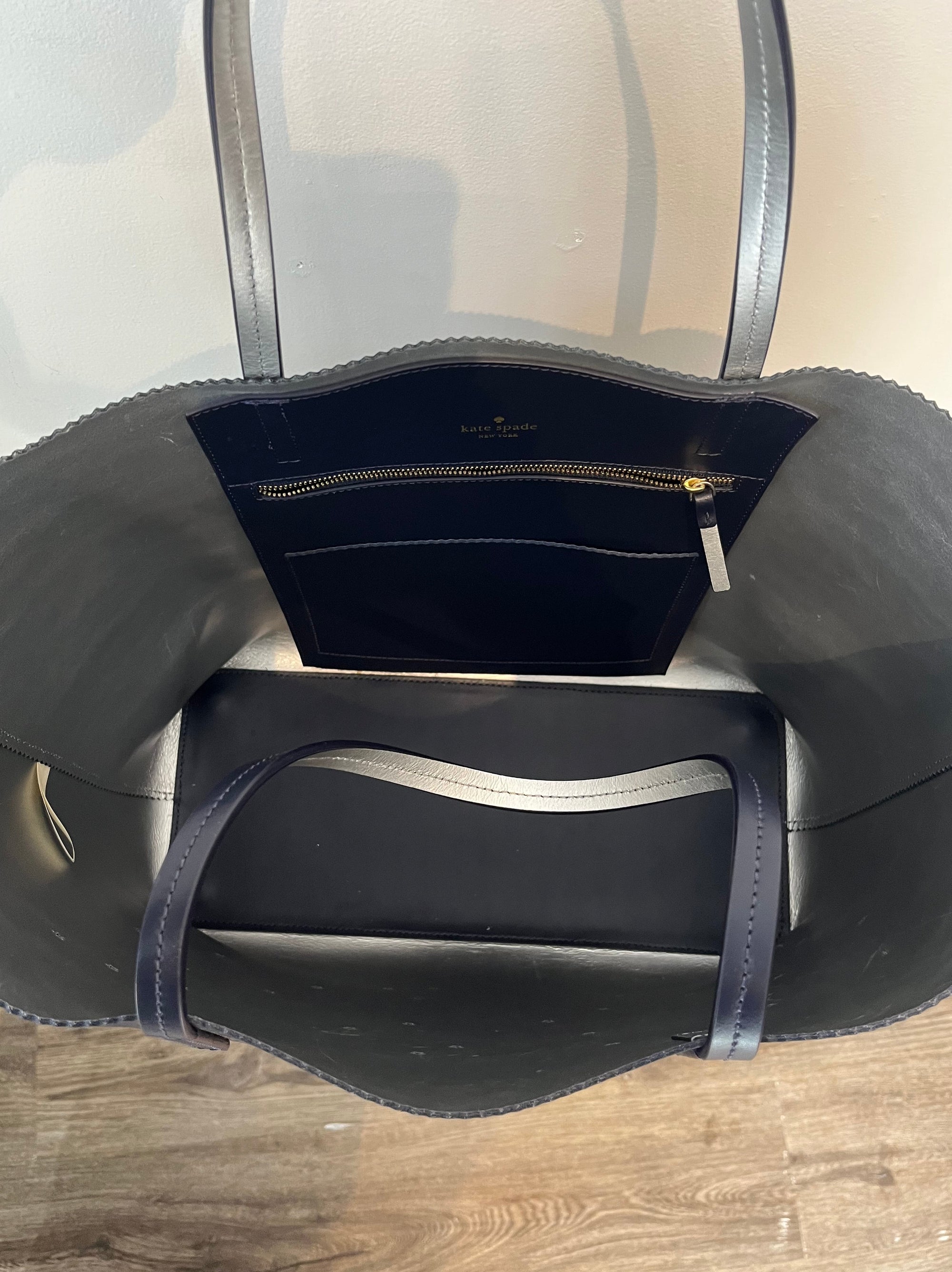 Kate Spade Leather Constellation Large Tote Bag, Navy