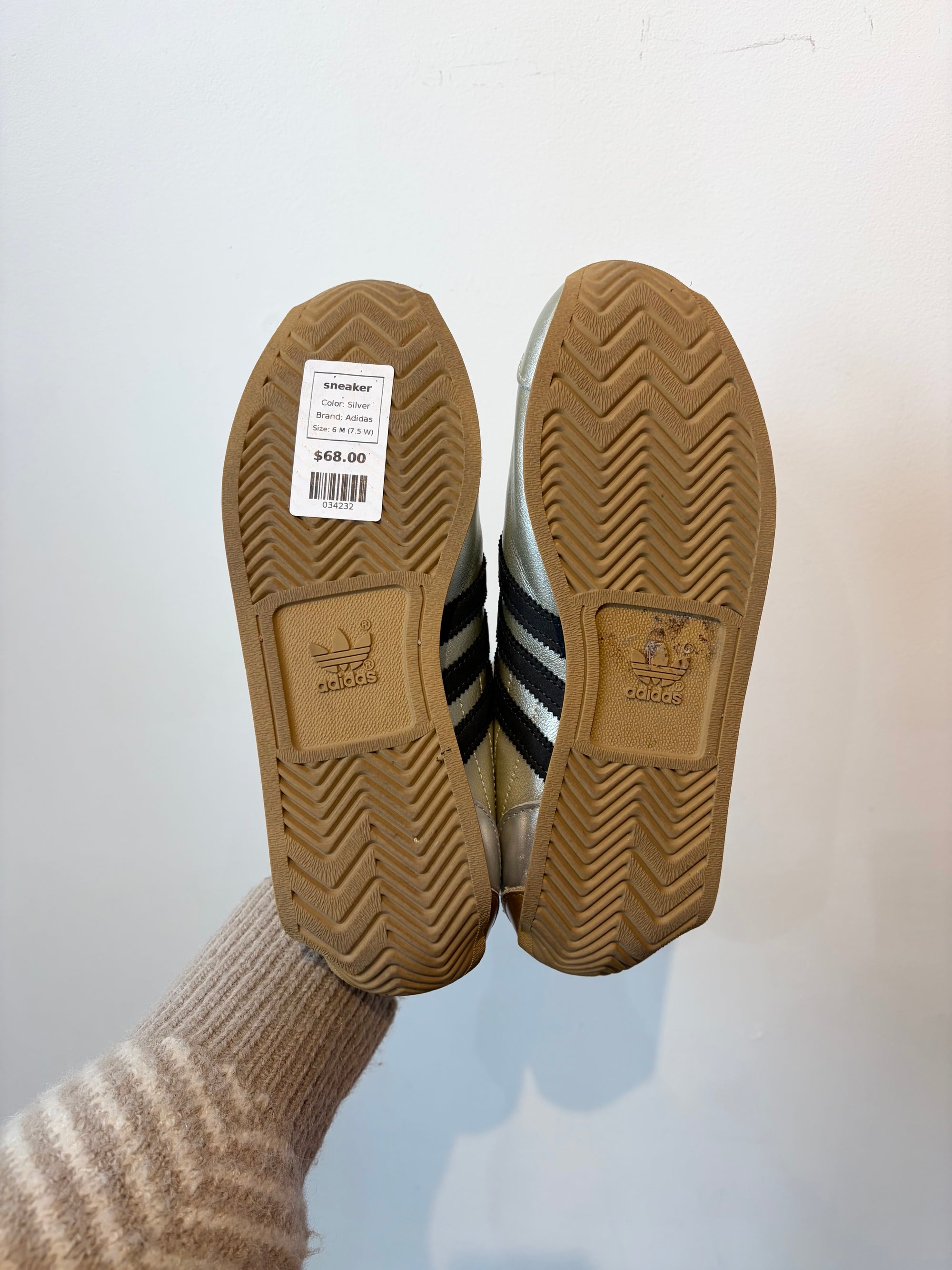 Adidas, Country Low Top Sneakers, Silver, 6M (7.5 W)