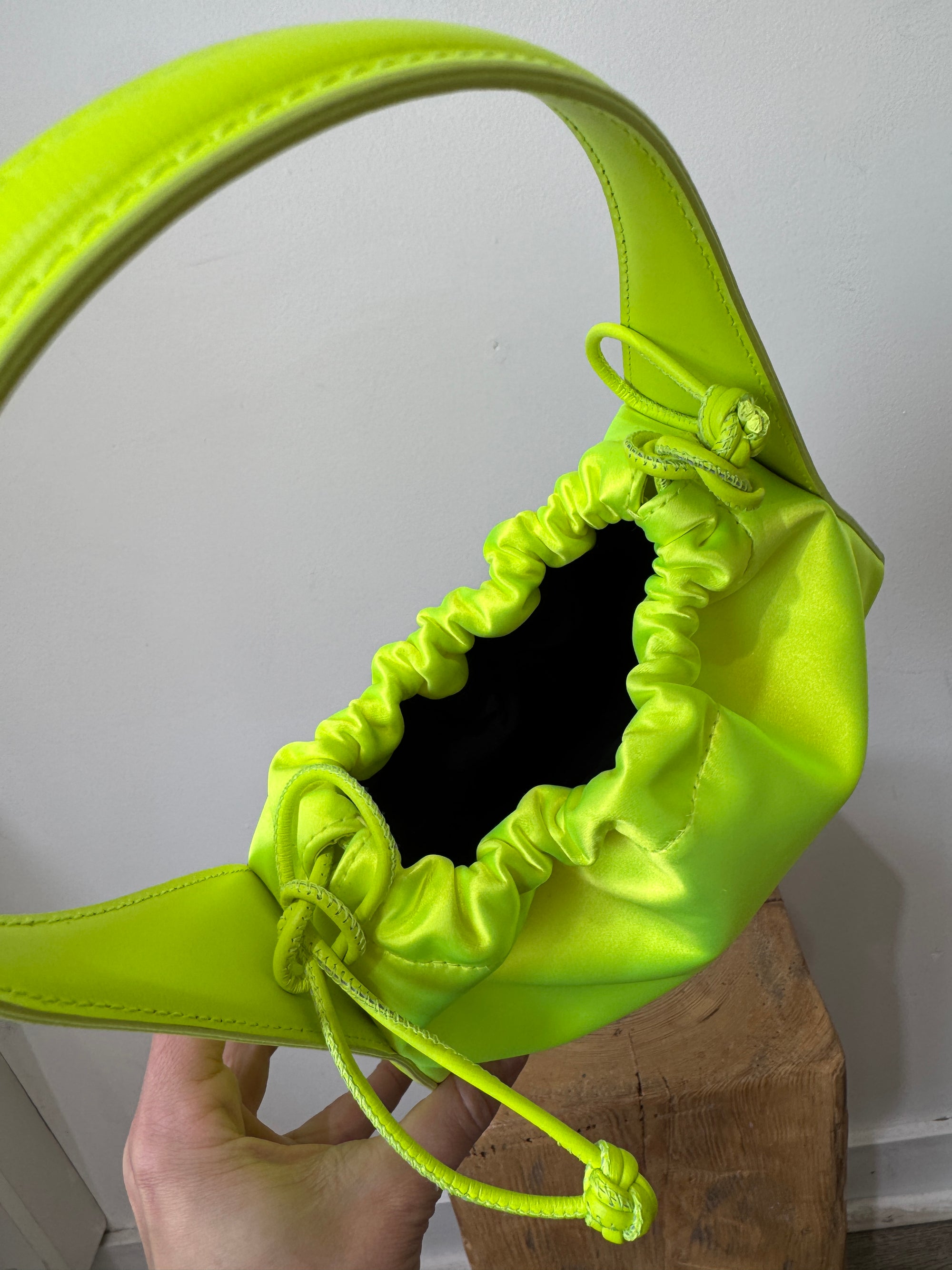 Alexander Wang Neon satin drawstring bag