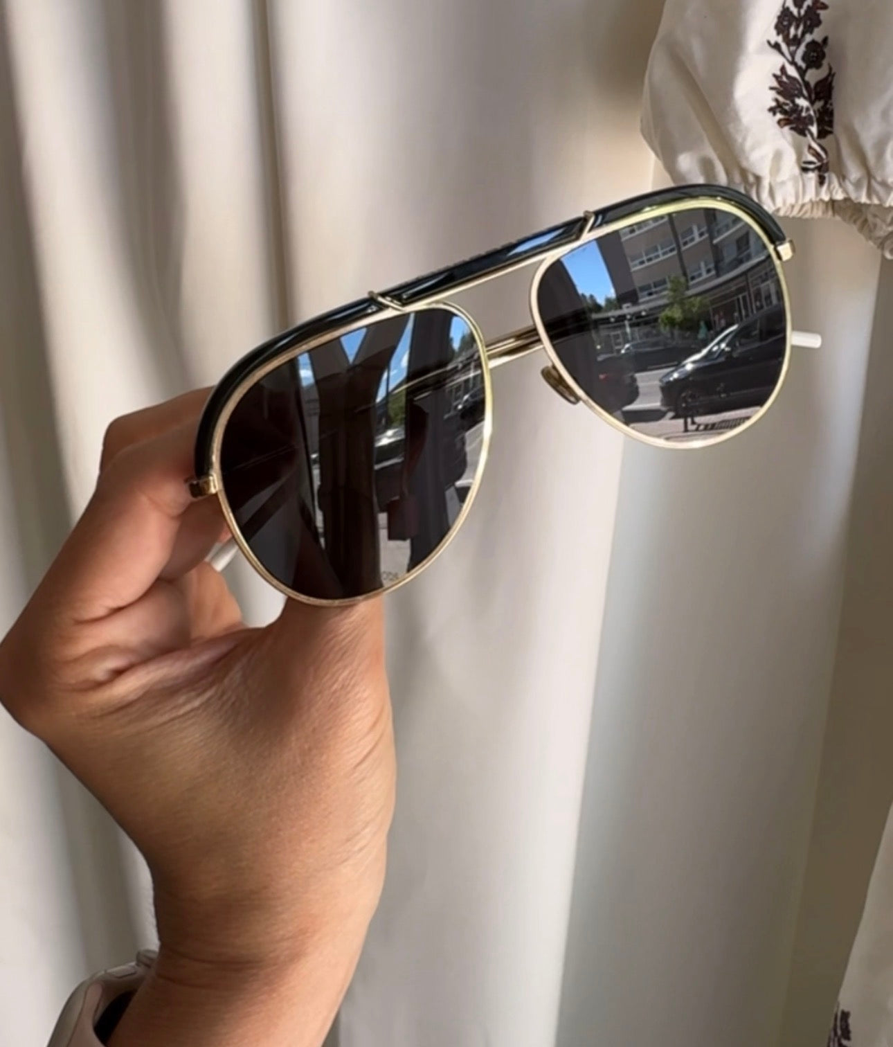 Christian Dior Desertic Aviator Sunglasses, Black