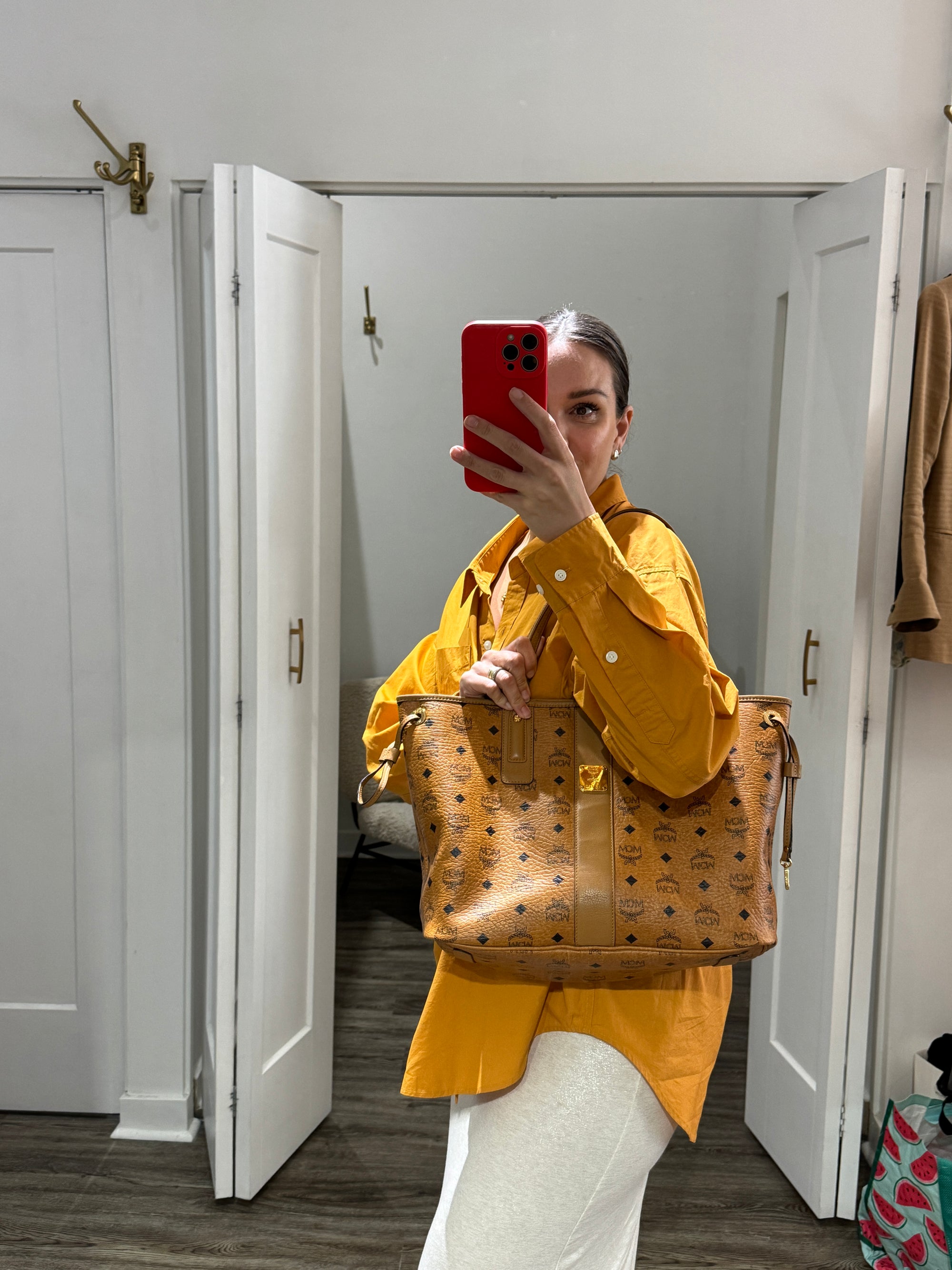 MCM Medium Liz Reversible Shopper Brown