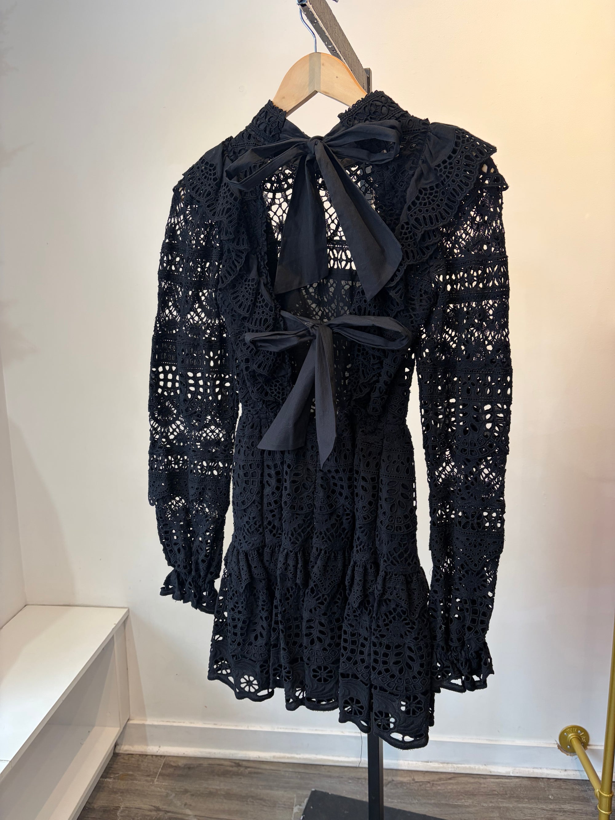 Sea New York, Patrizia Lace Open Back Mini Dress, 0