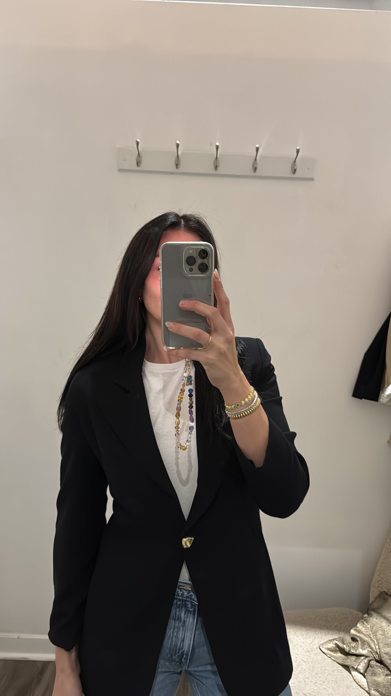 Samuel Bardon blazer with gold button, Black, 6