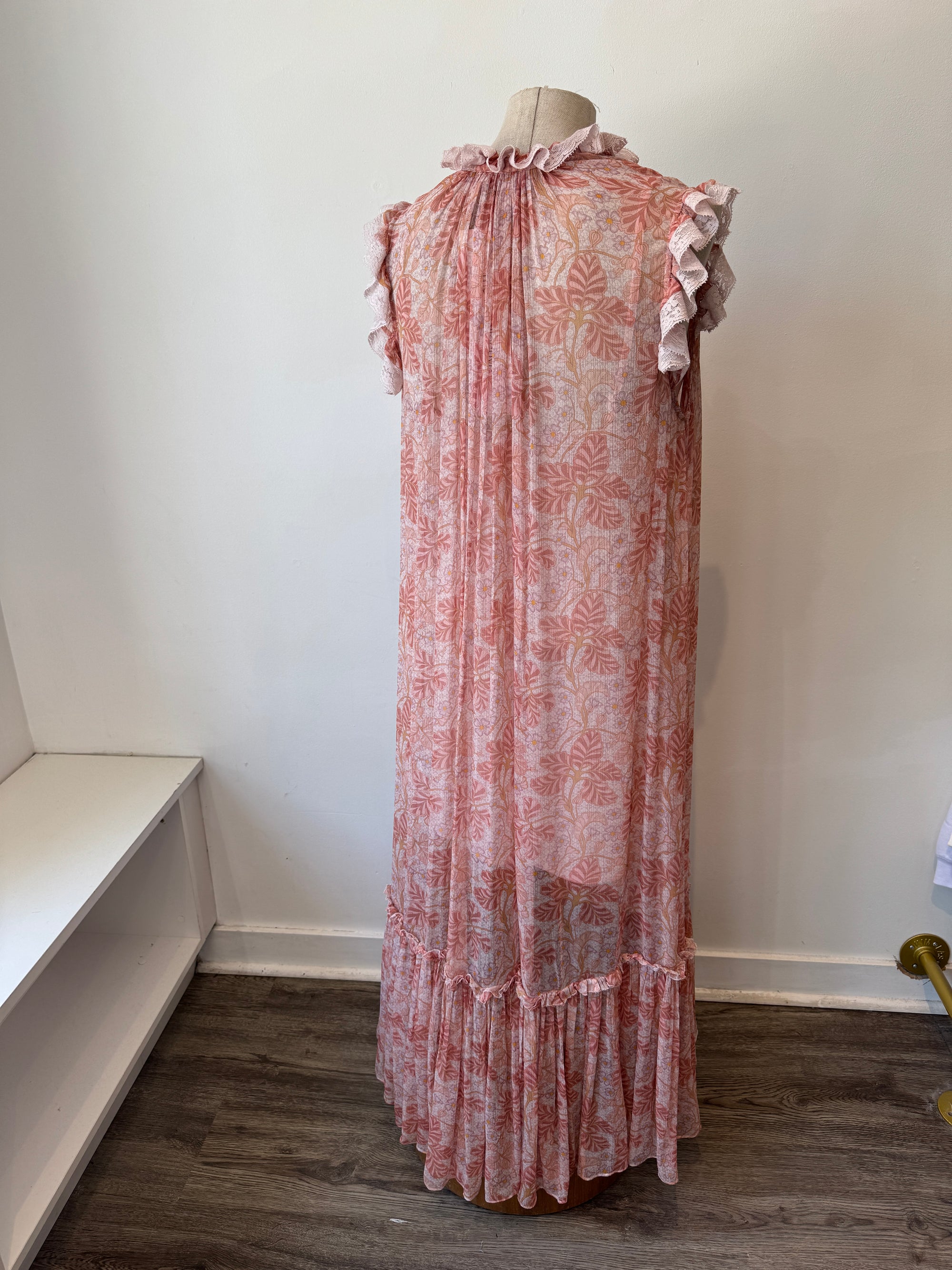 Zimmermann sleeveless midi dress with slip, Pink, 2/0