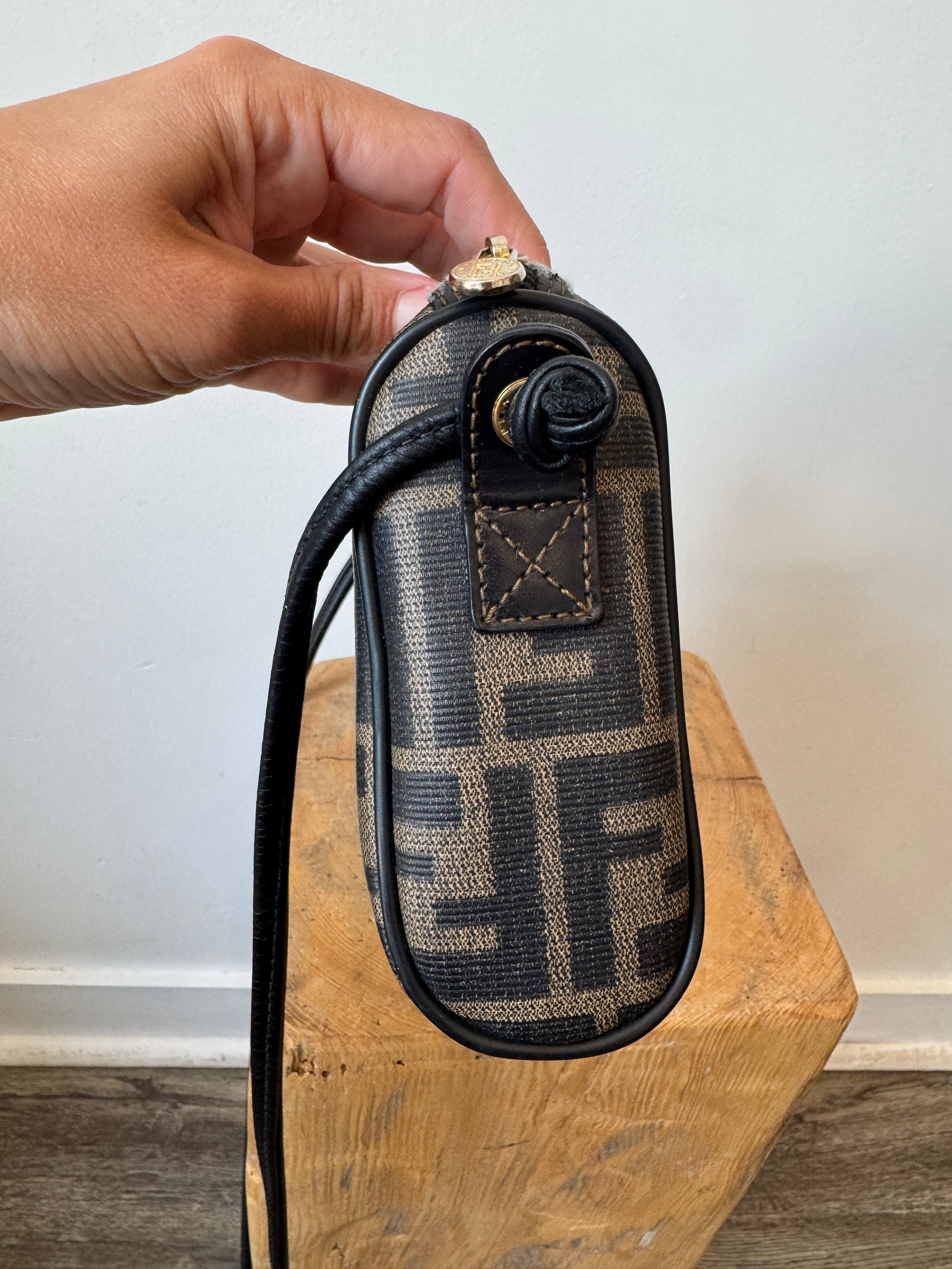 Fendi Zucca Vintage Crossbody Black