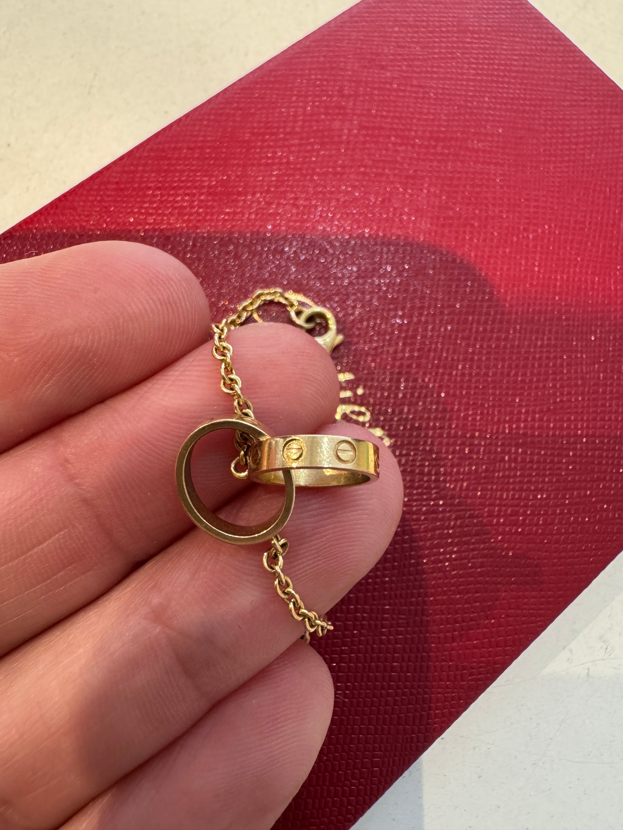 Cartier LOVE bracelet on chain, Gold