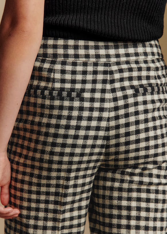 Sézane Martin Crop Trousers,  Black White, 34