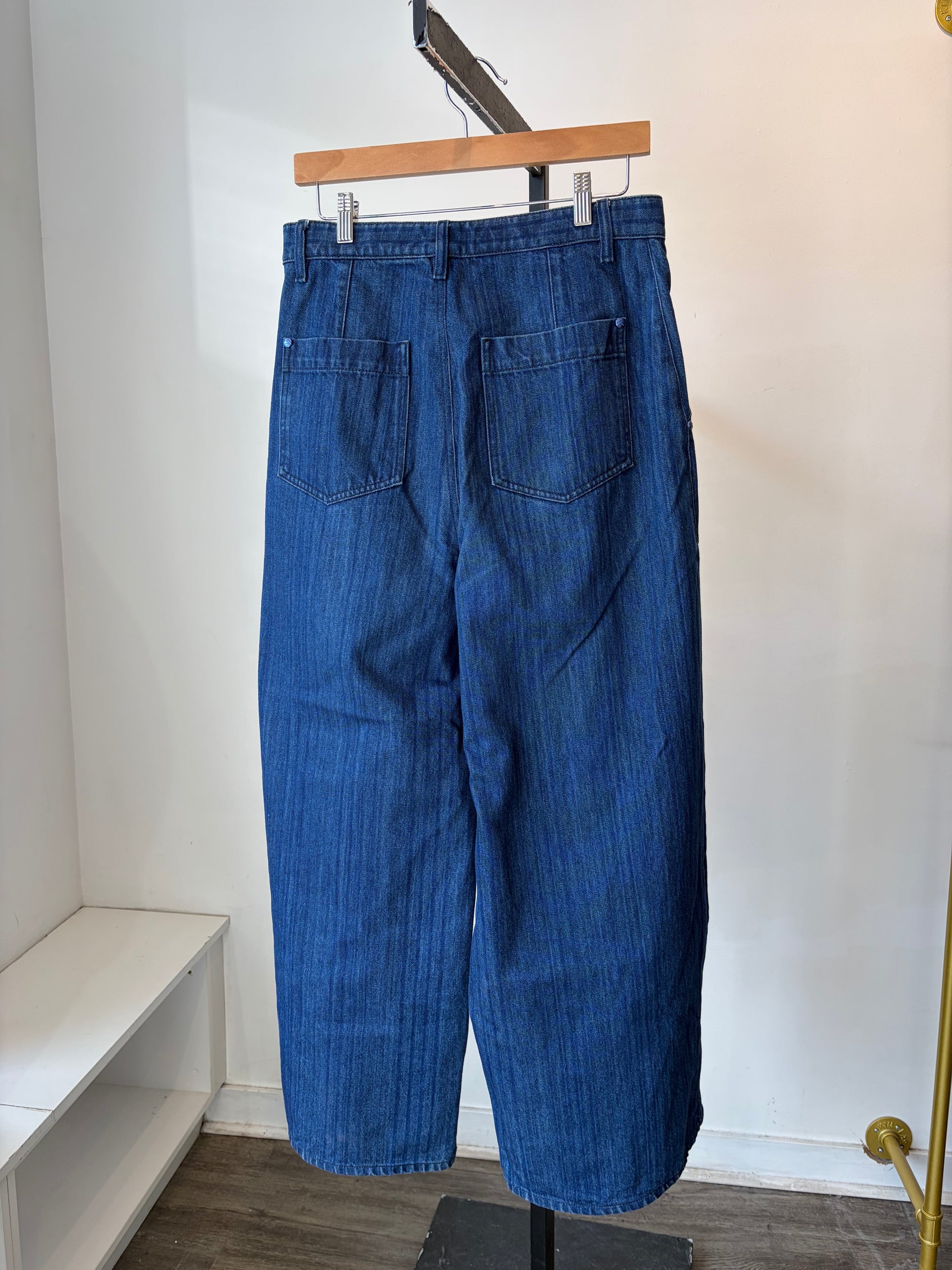 Chanel High Rise Wide Leg Jeans, 42