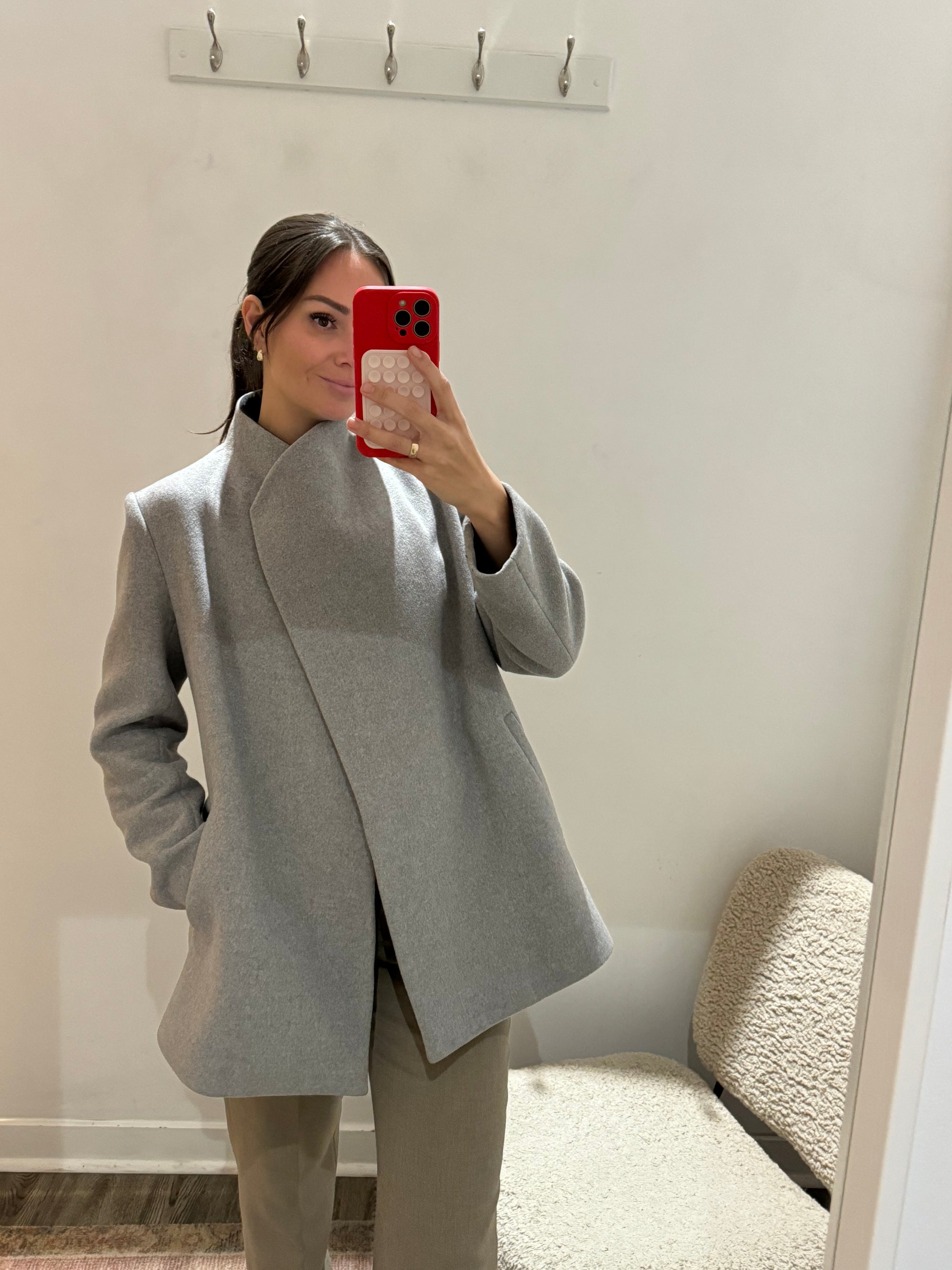 Theory Grey Wool Coat, L