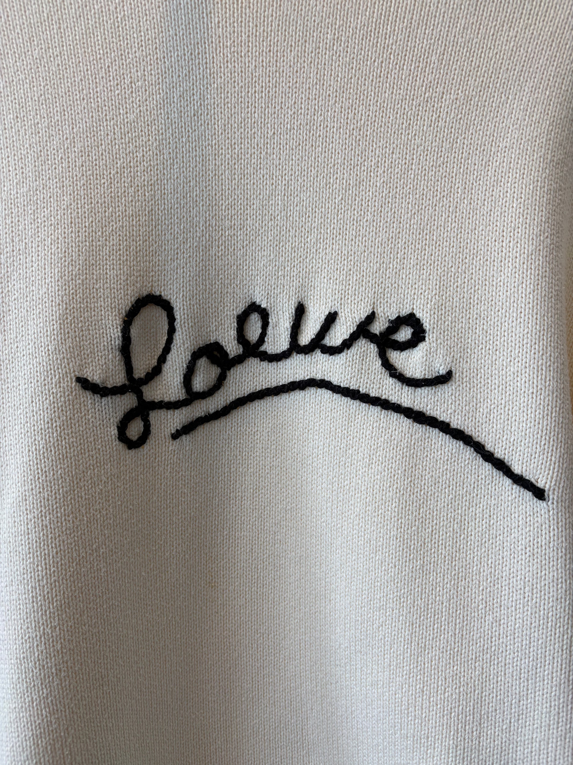 Loewe Knit Sweater, Cream, Large