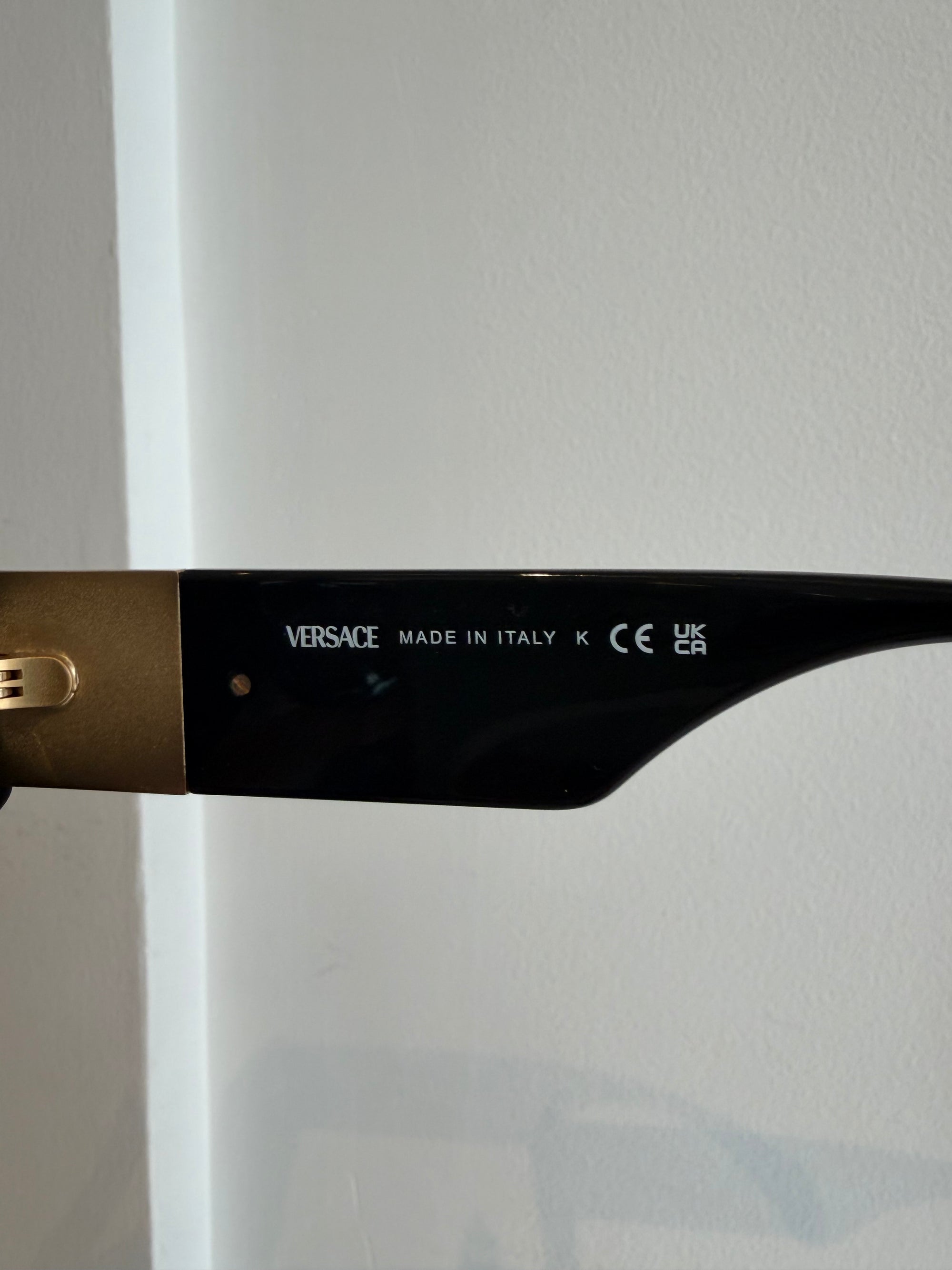 Versace Medusa Irregular Shape Sunglasses, Black