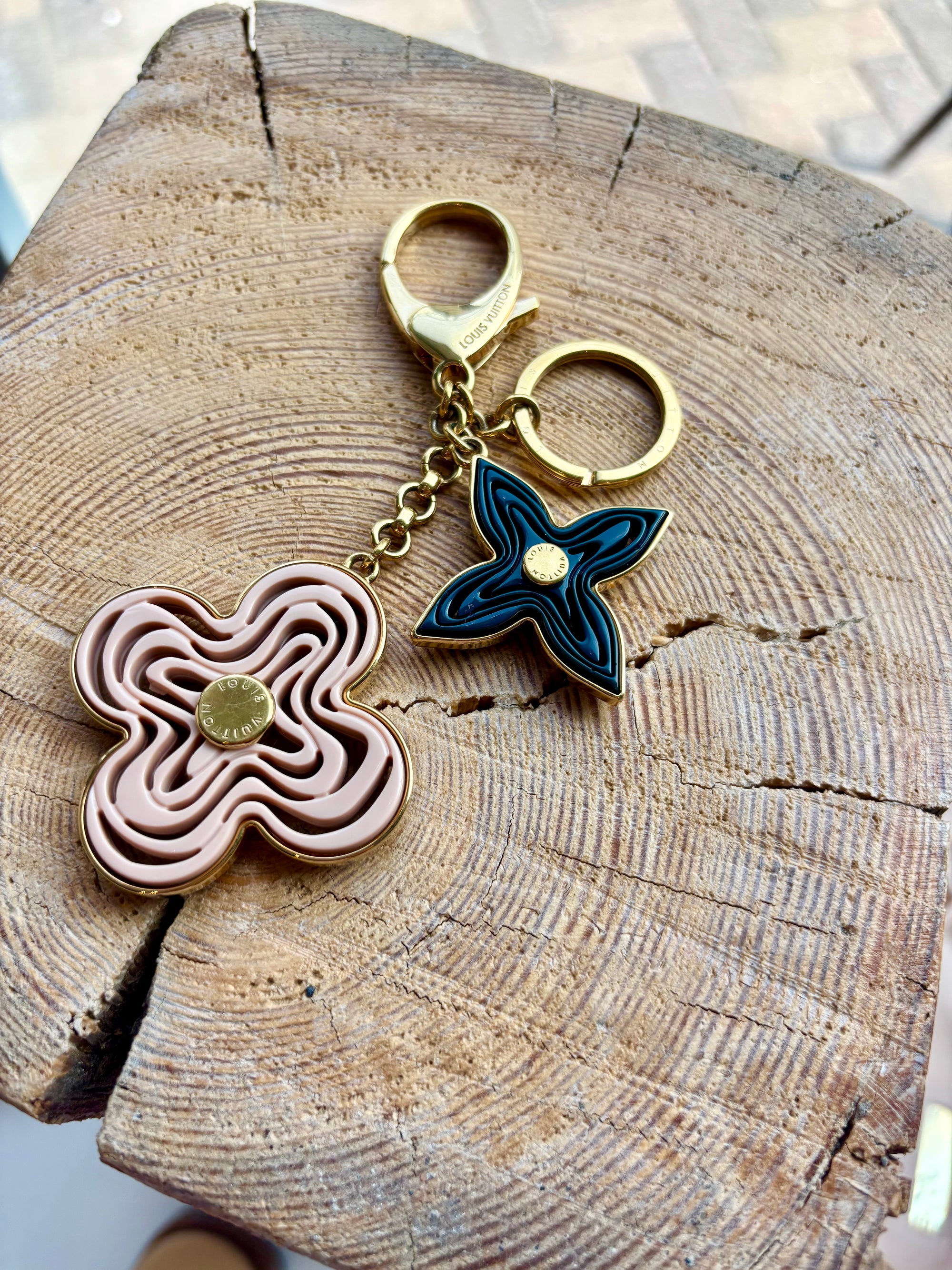 Louis Vuitton Rose Resin Key Ring Bag Charm