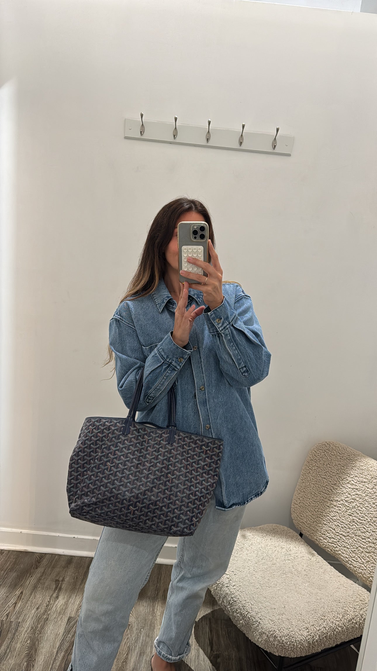 Goyard Saint Louis Tote Bag,  Navy, PM