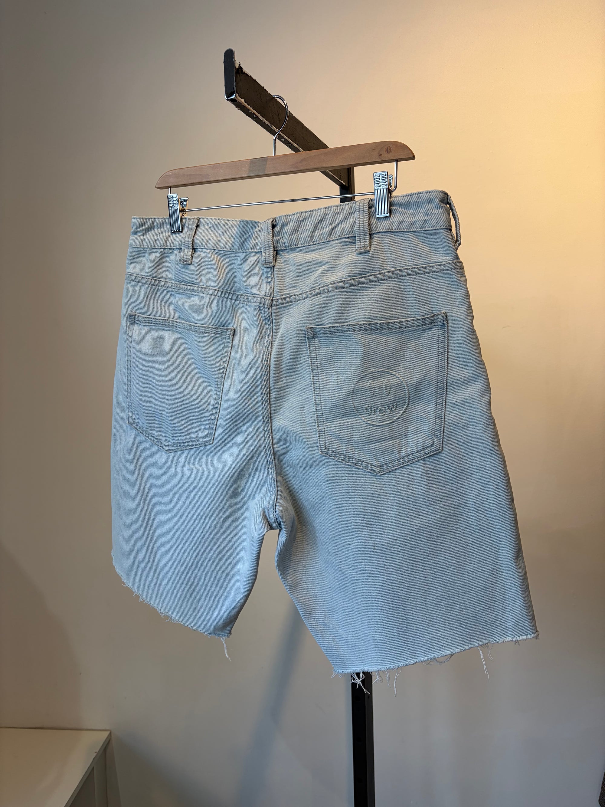 Drew House Smiley Denim Short Bleach Washed, 34