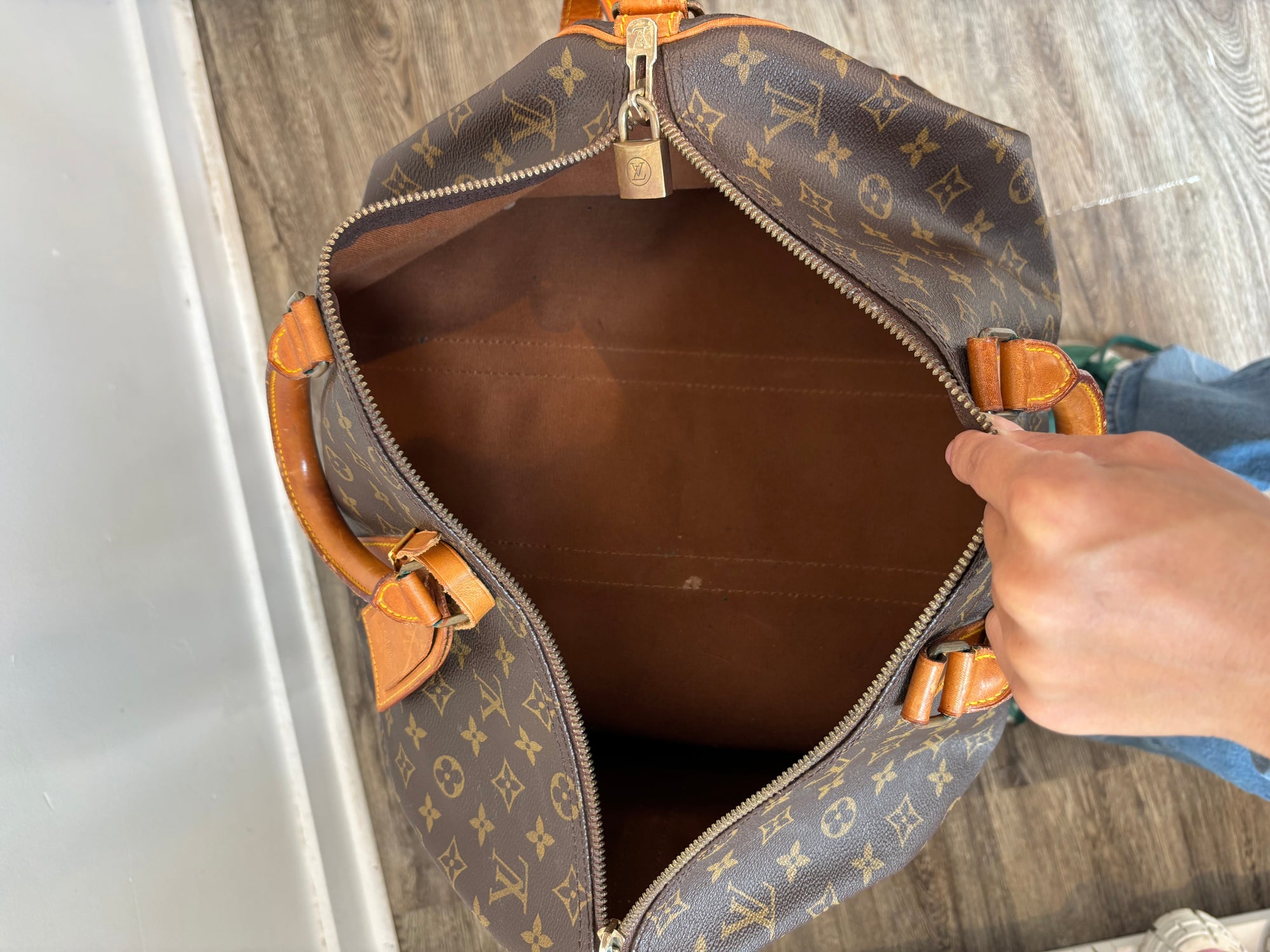 Louis Vuitton Brown Monogram Vintage Keepall 45