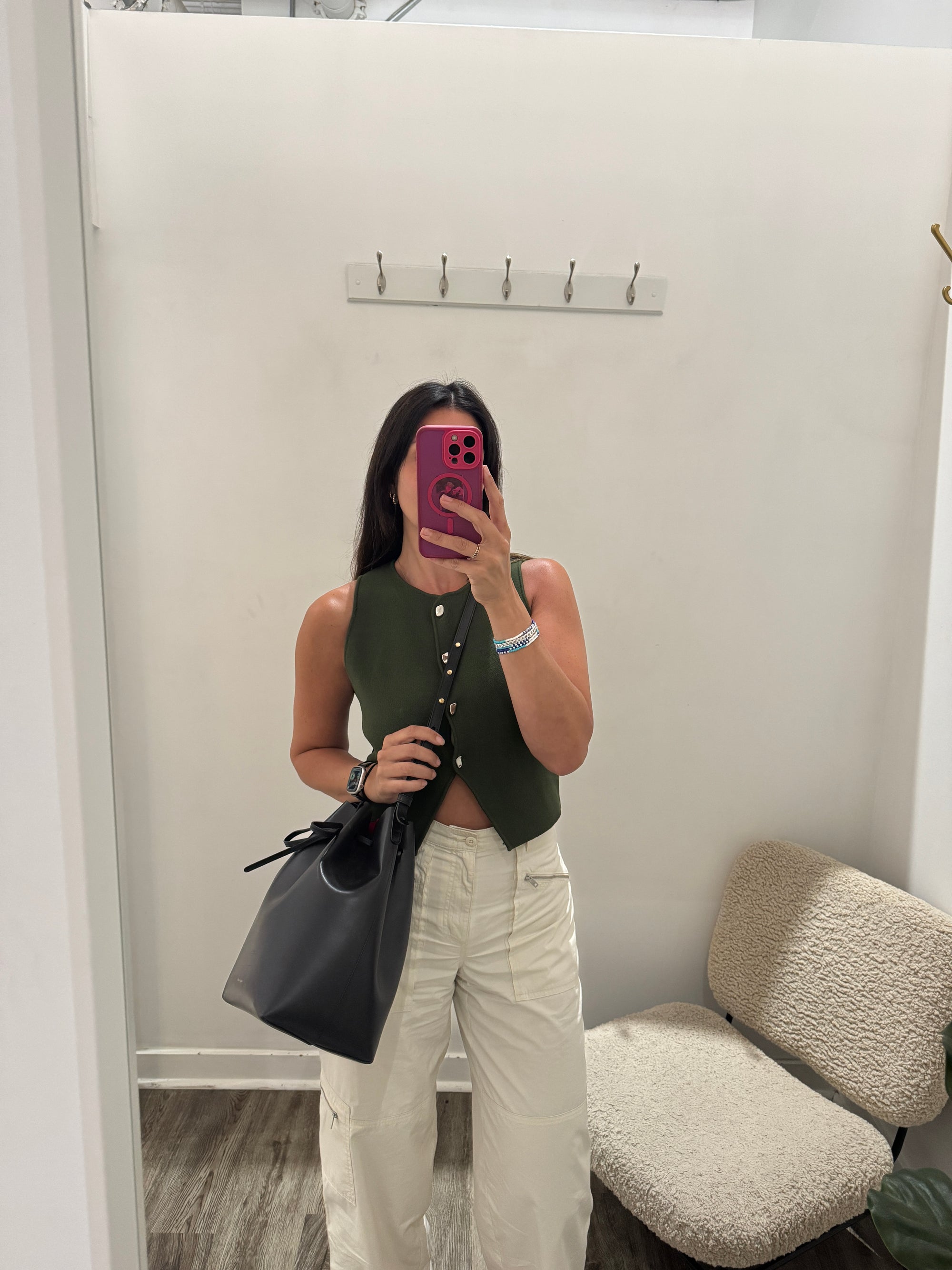 Mansur Gavriel Large Bucket Bag Black/Red