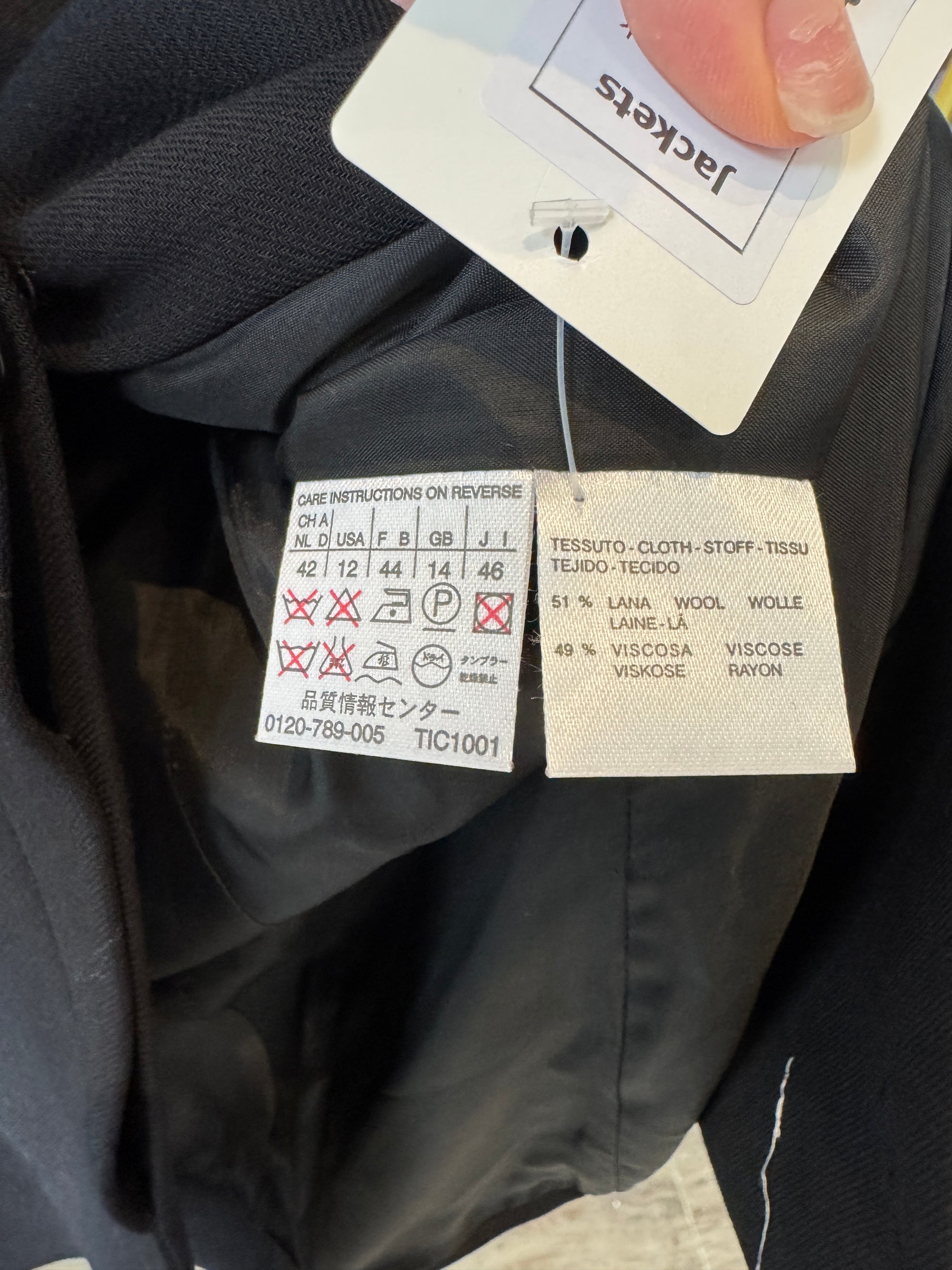 MaxMara stand-collar black long blazer, Black, 12