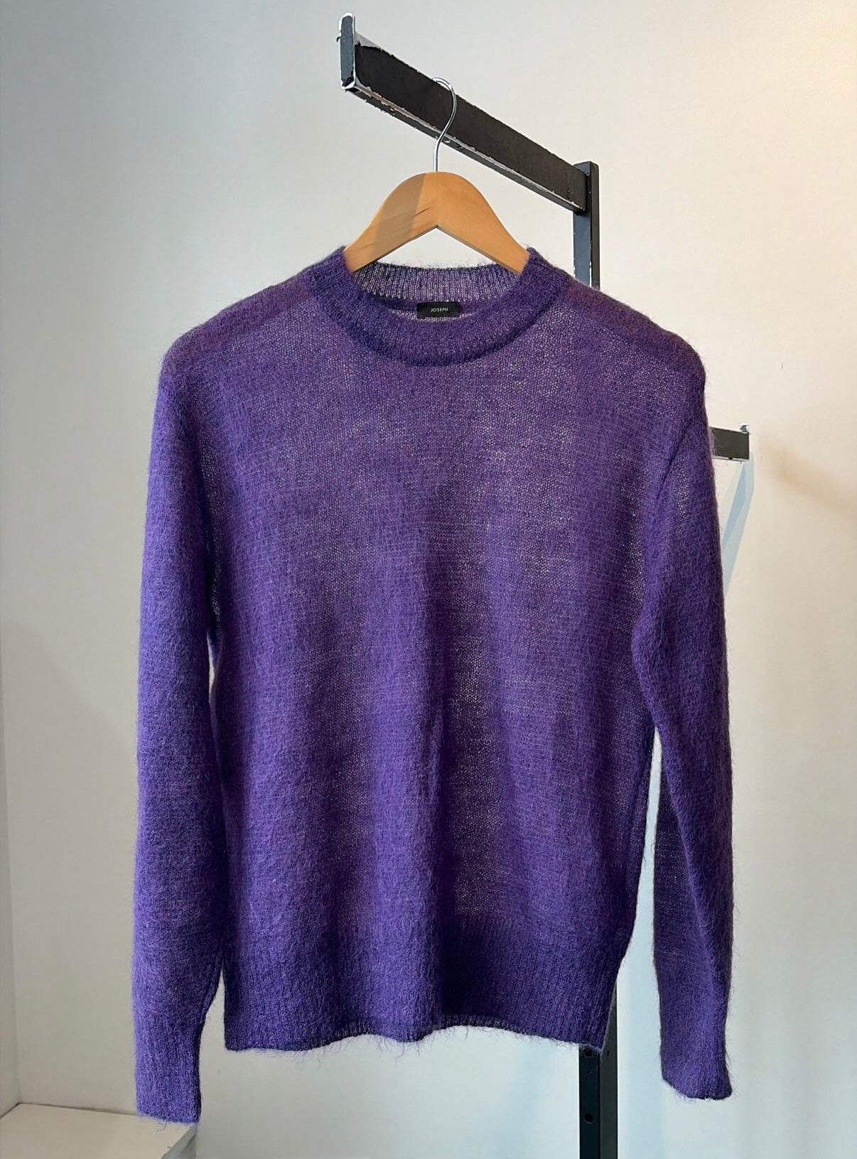 Joseph Brushed Mohair Knit crewneck sweater, Purple, XS