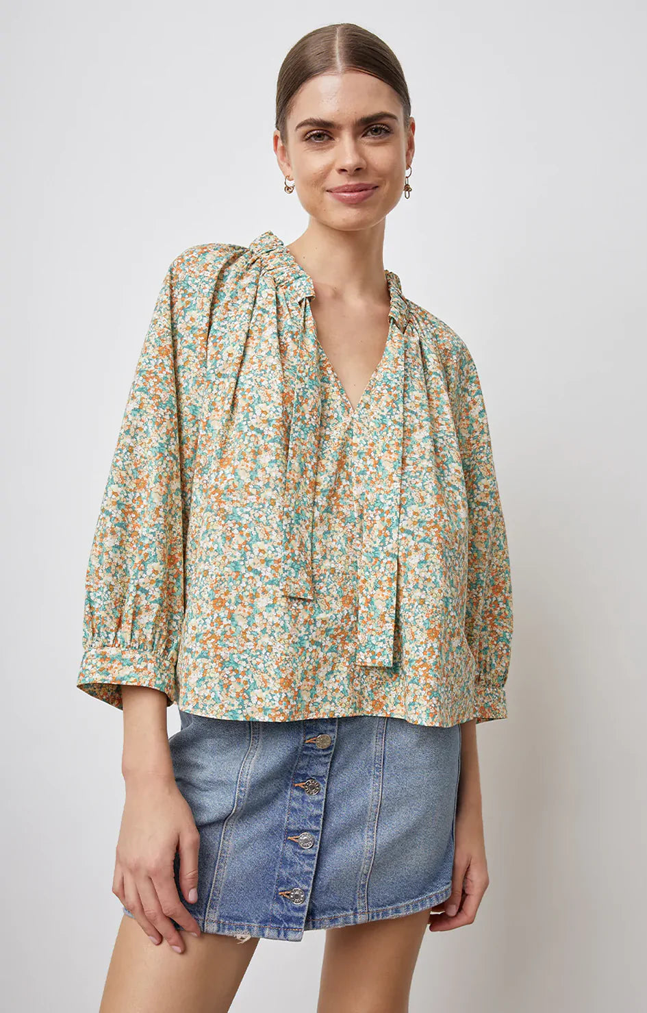 Rails floral blouse,  Green Yellow, Small