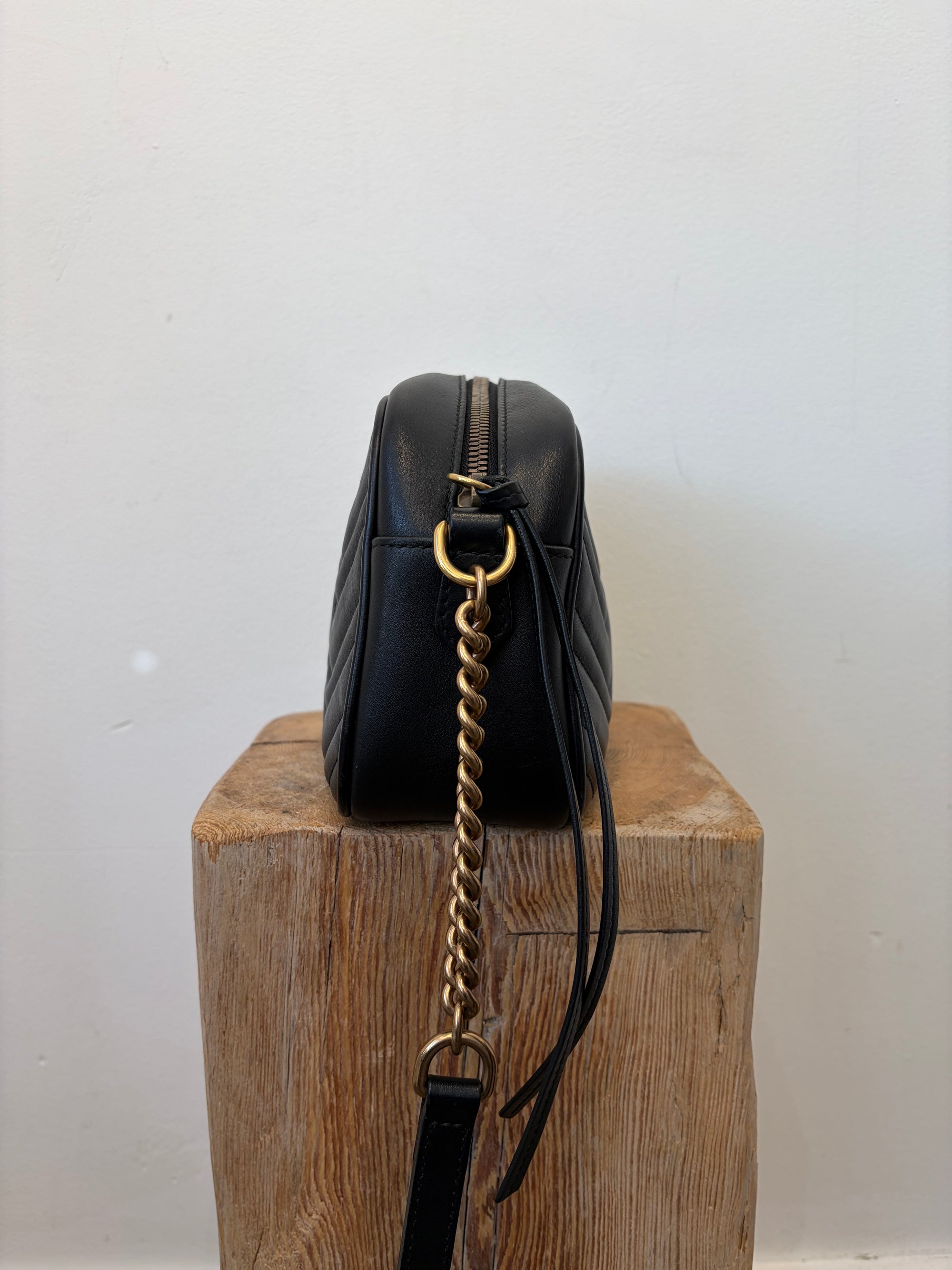 Gucci GG Matelassé Small Camera Bag, Black