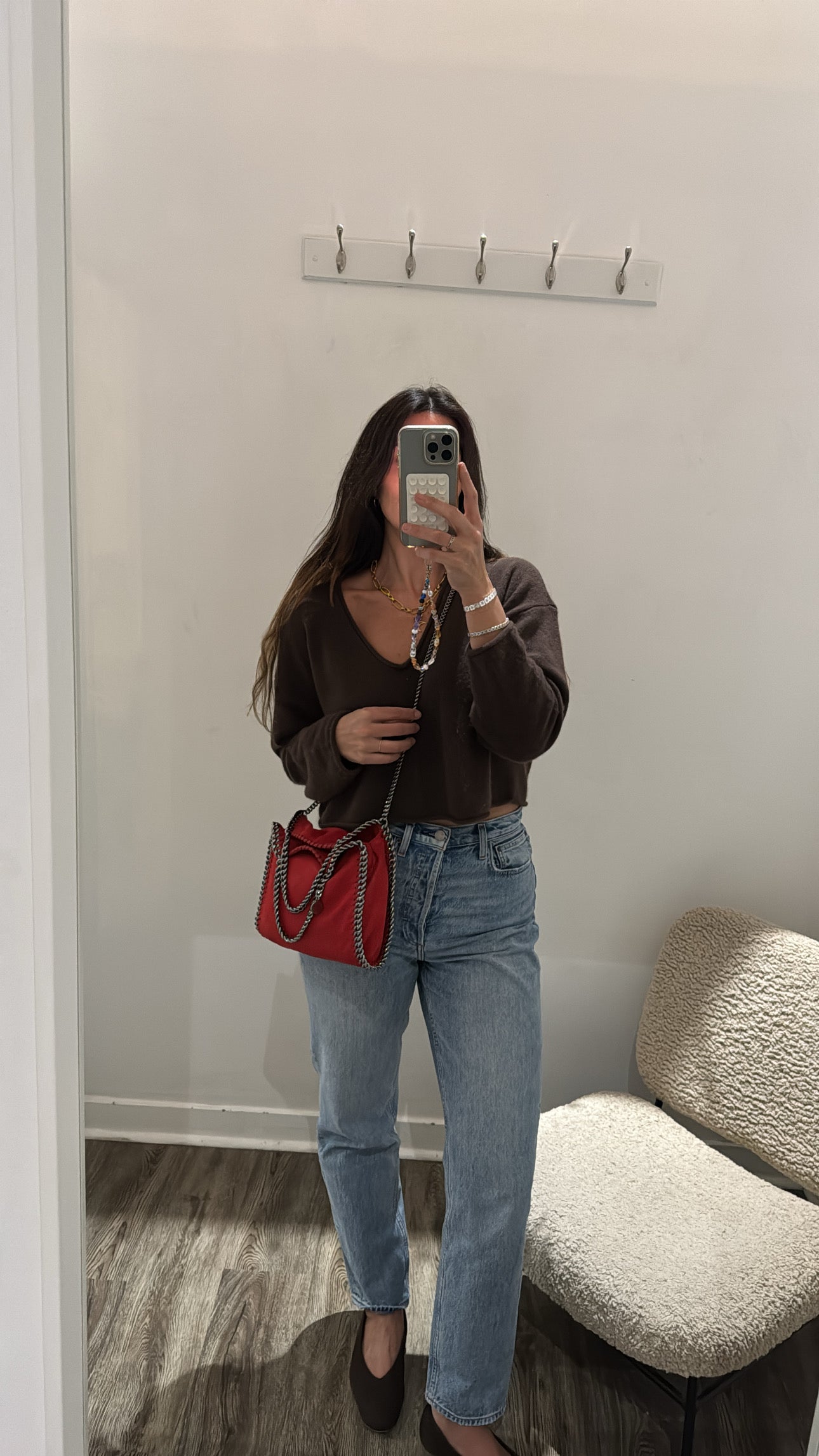 Stella McCartney Falabella Mini Tote, Cherry Red