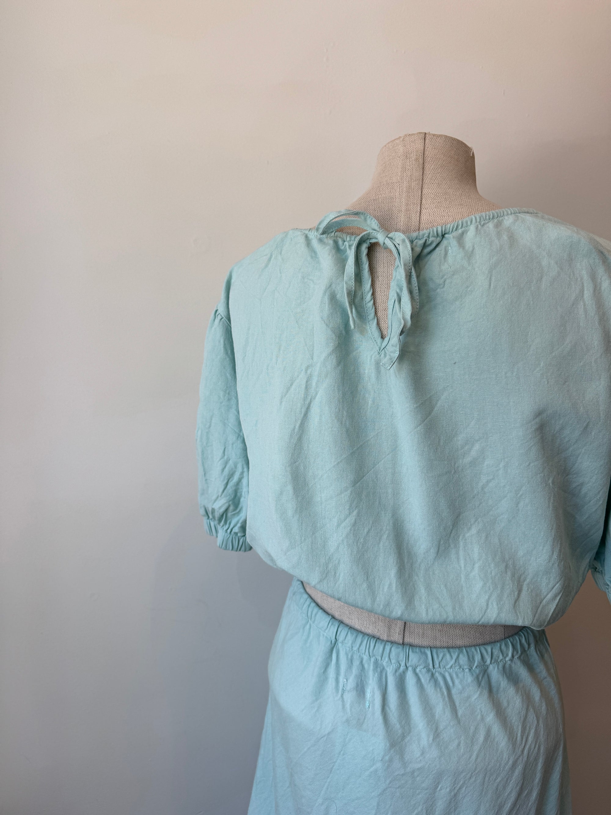 Rhythm Linen Skirt Set Blue, size 8
