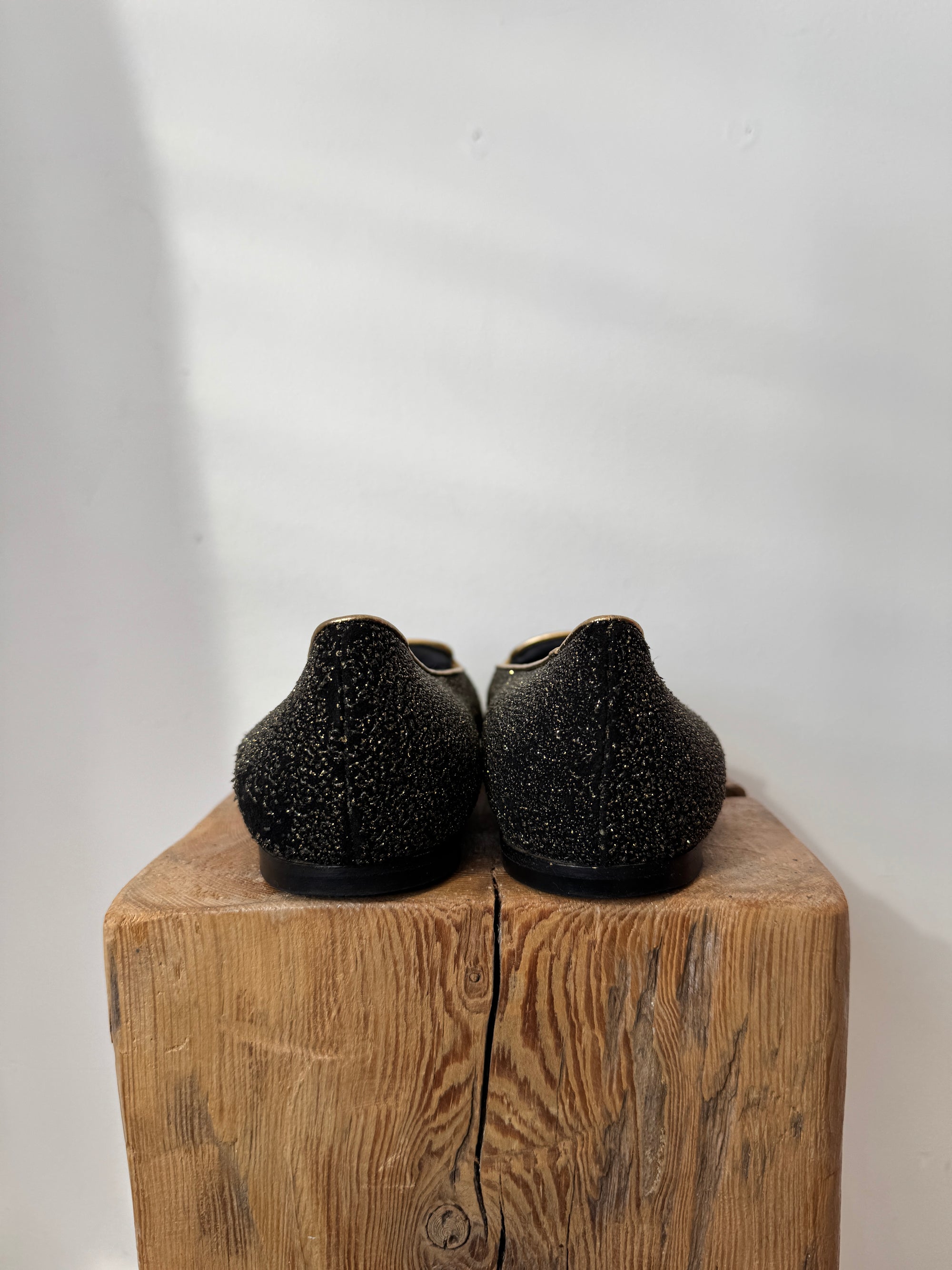 Alexander McQueen Glitter Smoking Slipper, 38