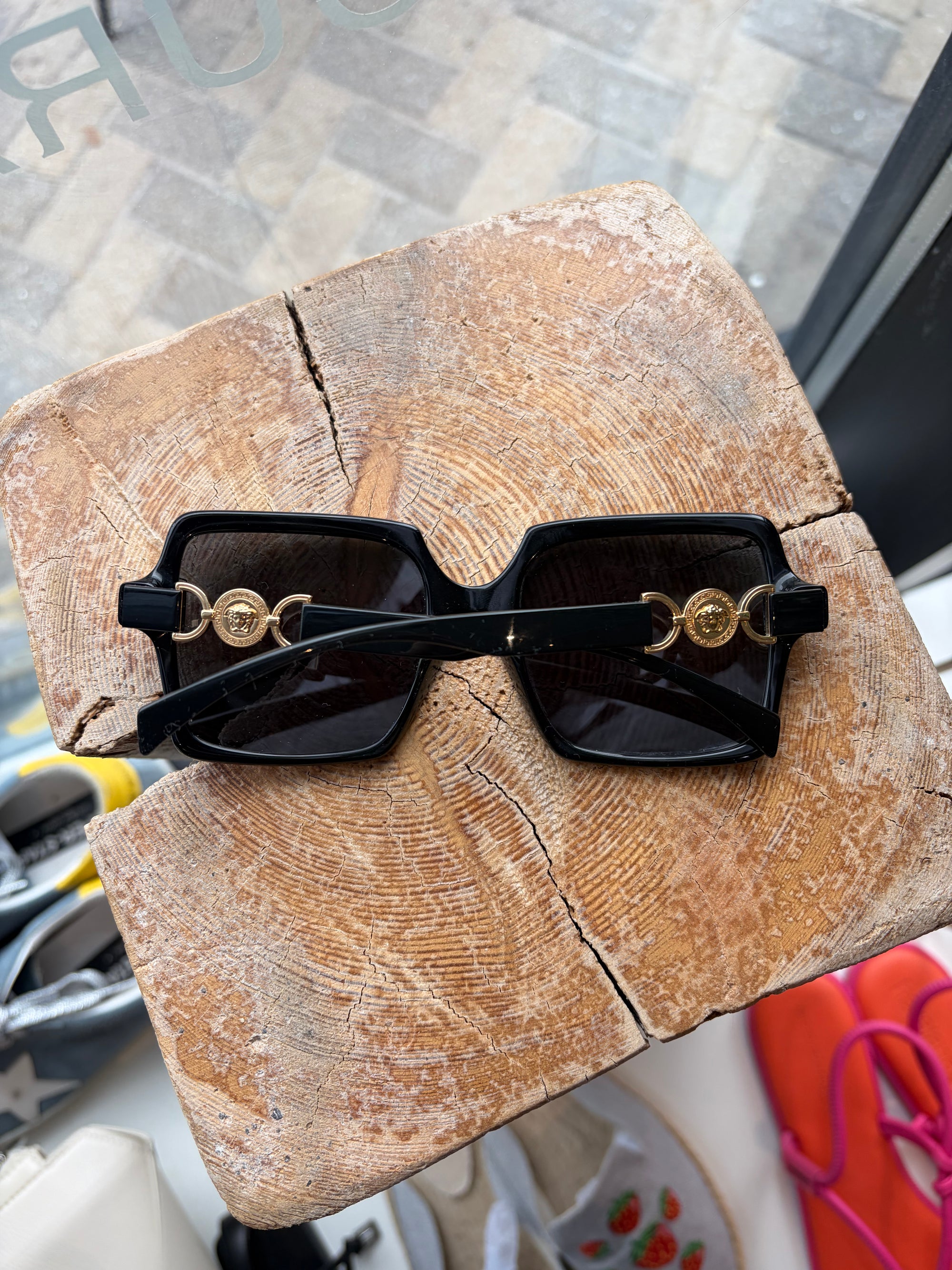 Versace Oversized Square Sunglasses, Black
