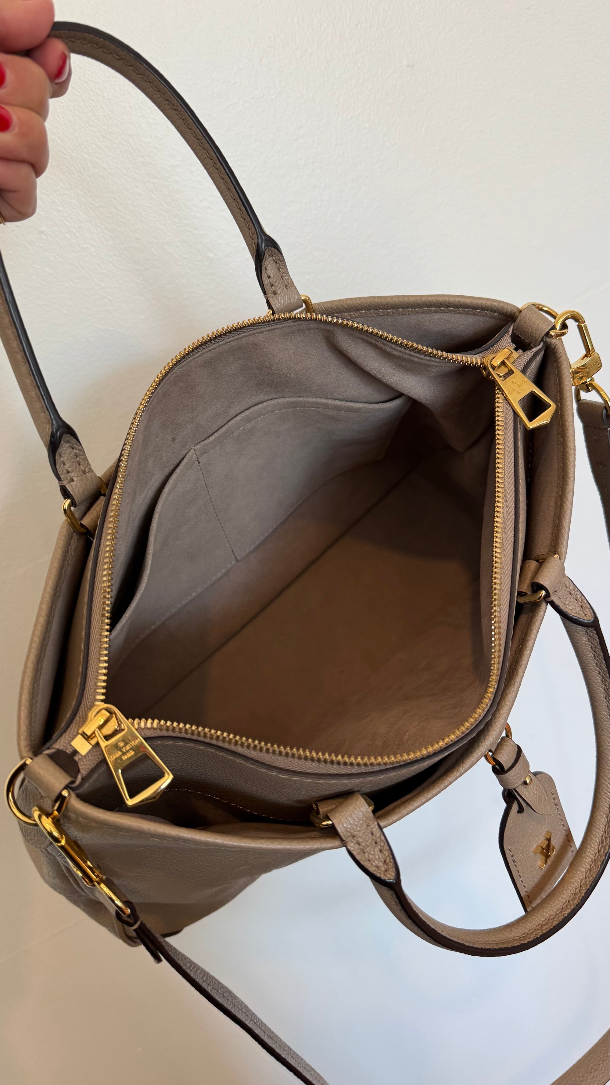 Louis Vuitton Trianon MM Handbag, Tourterelle Grey