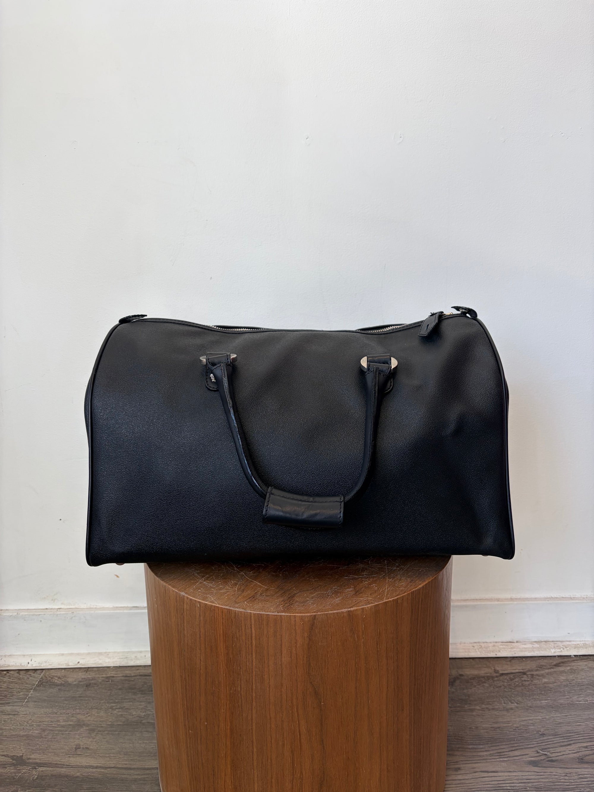 Gianni Versace Leather Small Weekend Bag, Black