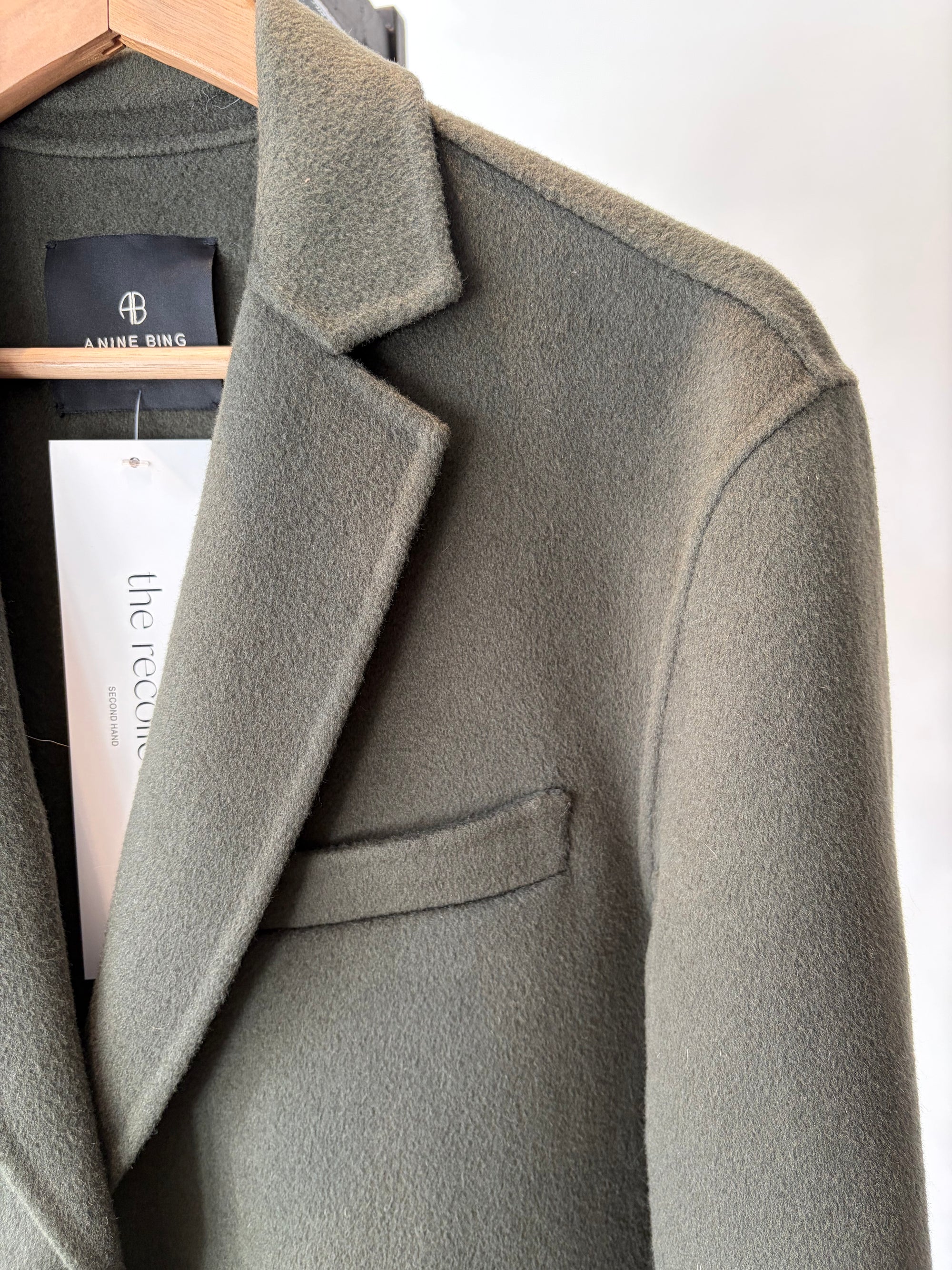 Anine Bing Quinn Blazer, Olive, XS