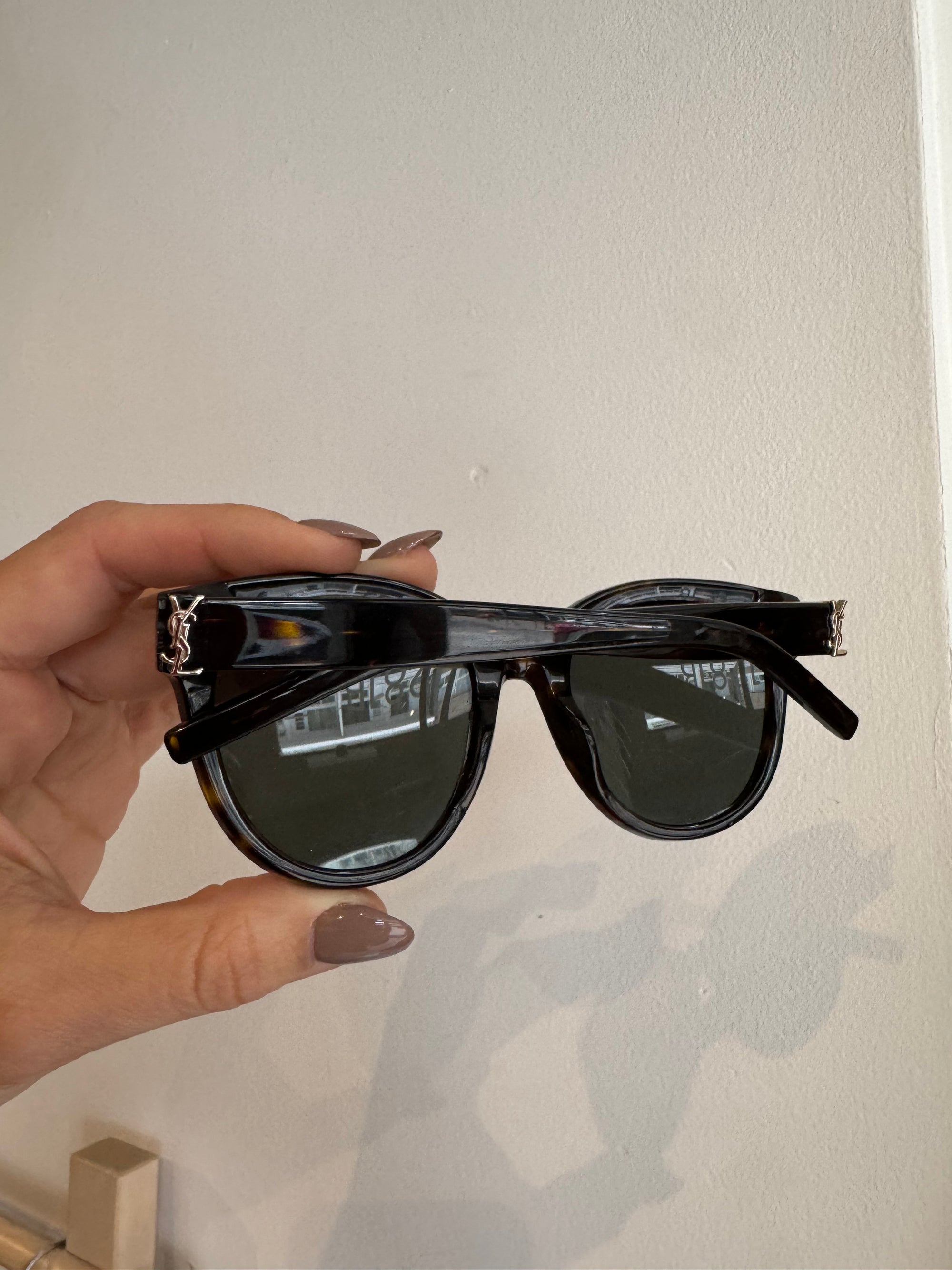 Yves Saint Laurent Tortoise Round Sunglasses