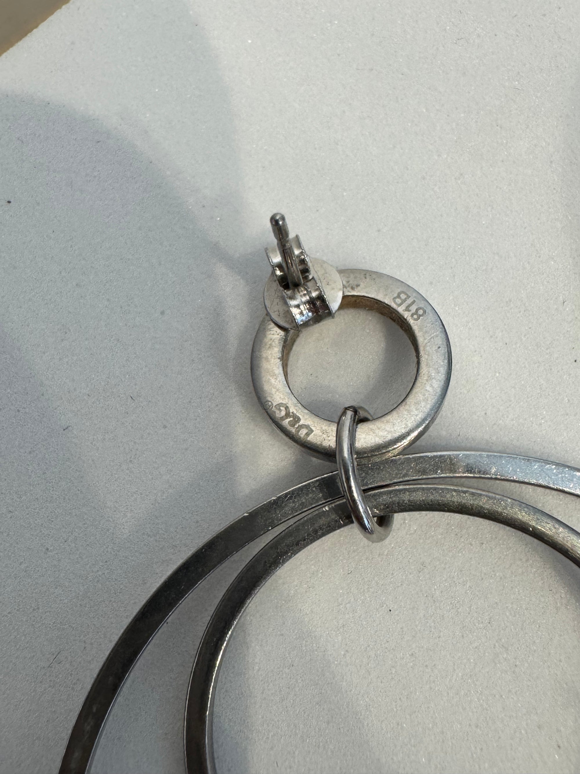 Dolce & Gabbana Double Hoop Logo Charm Earrings, Silver