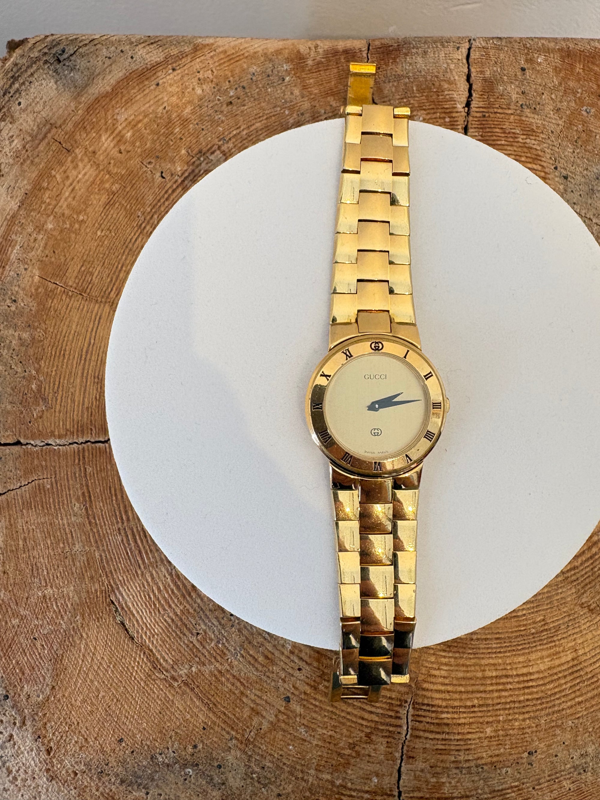Gucci 3300 Series vintage gold watch