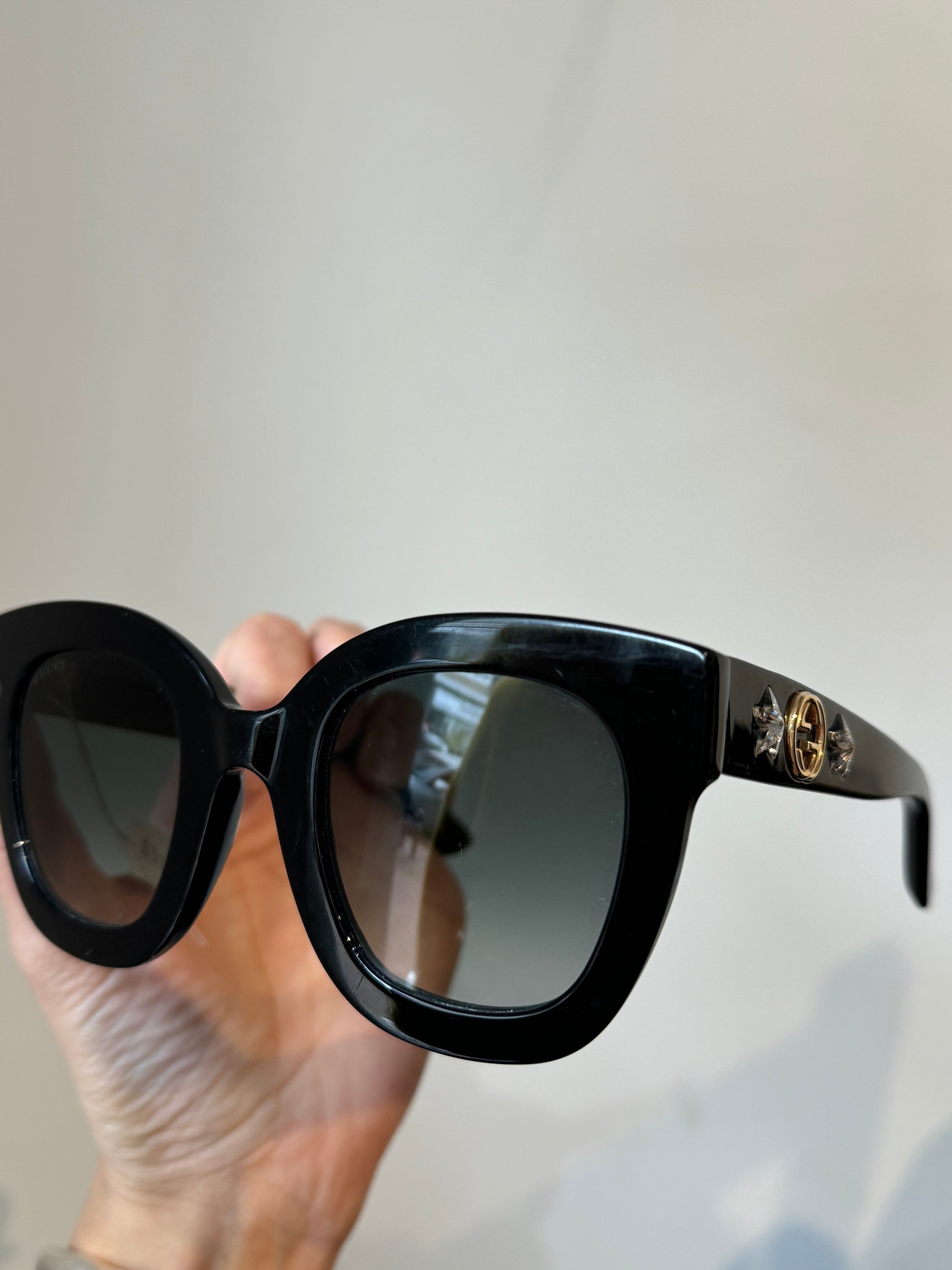 Gucci Cat Eye Star Sunglasses, Black