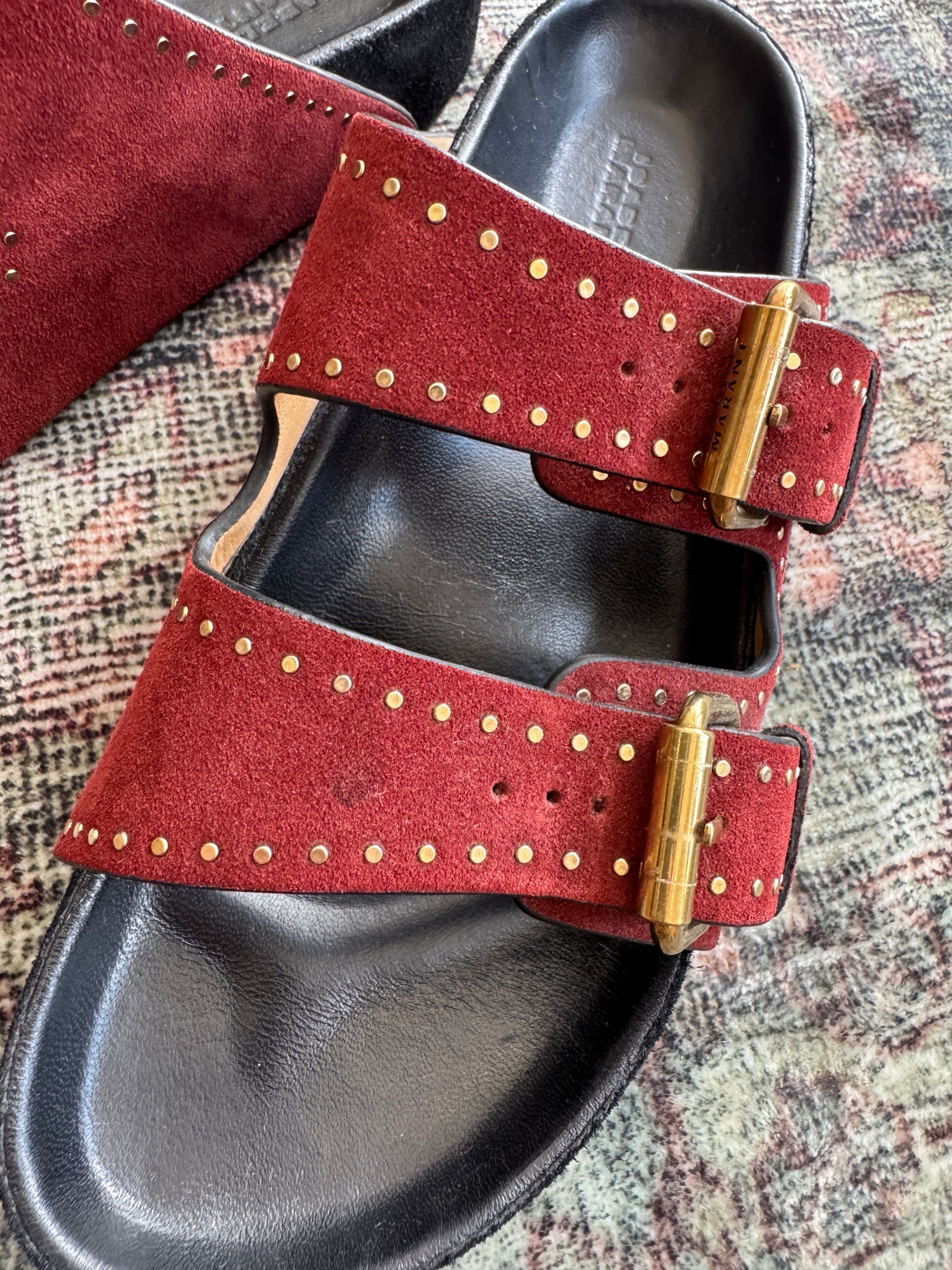 Isabel Marant Lennyo suede sandals, Rust, 38