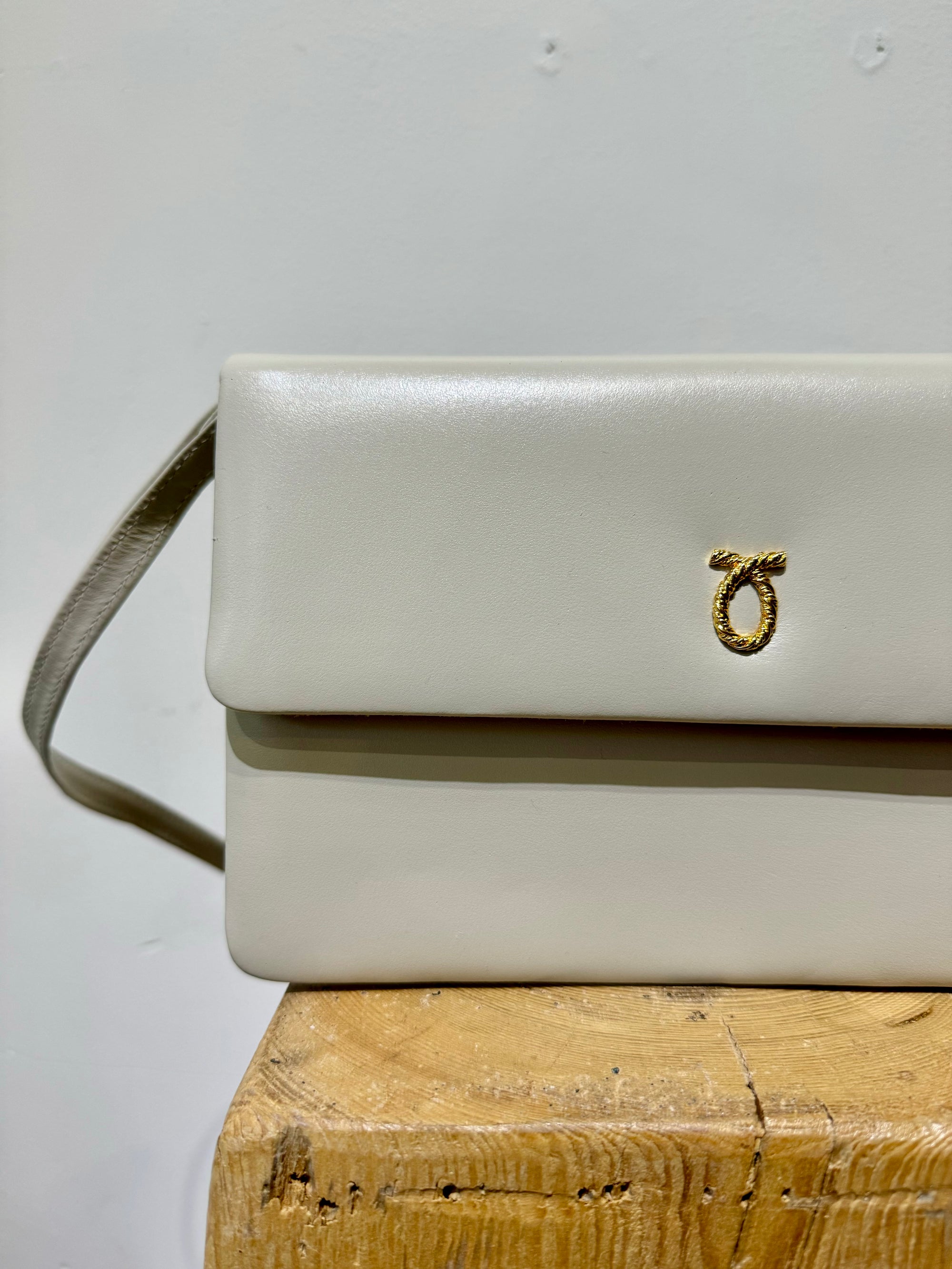 Launer London Bone White Lulu Clutch