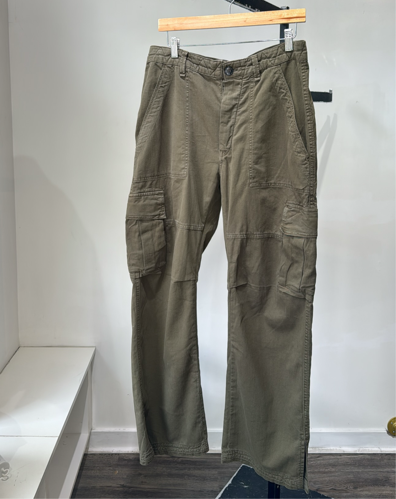 Zara Green Barrel Leg Cargo Pants, L