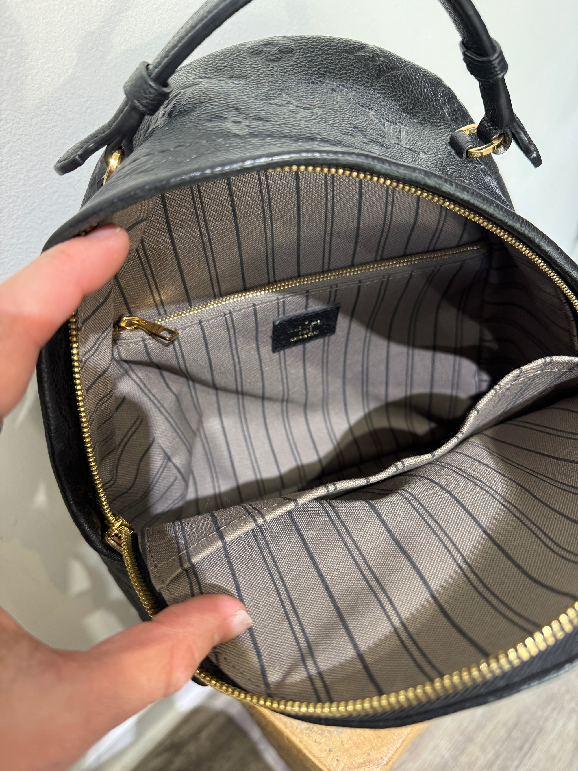 louis vuitton backpack sorbonne monogram empreinte Louis Vuitton Empreinte Sorbonne Backpack Black