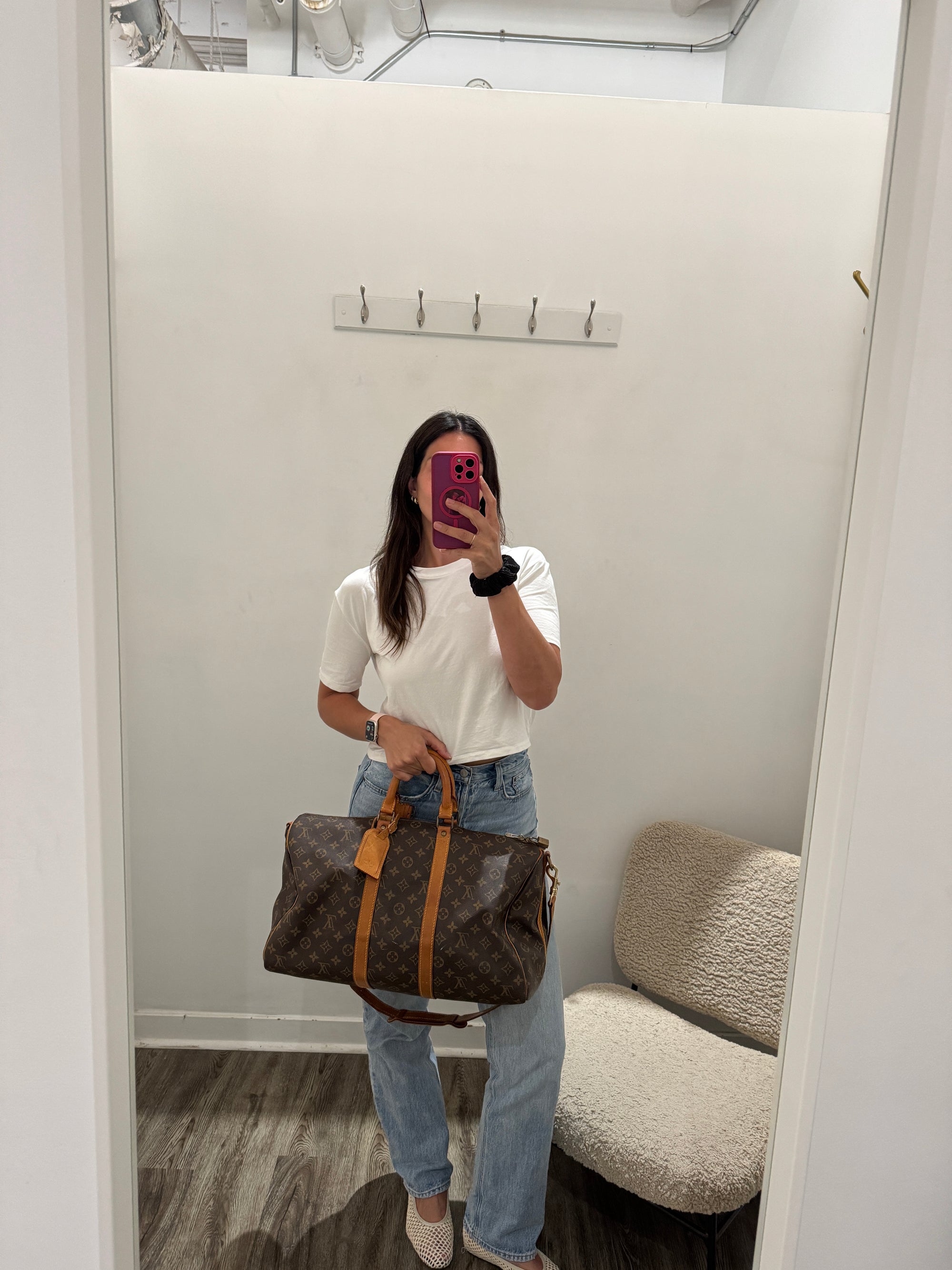 Louis Vuitton Brown Monogram Vintage Keepall 45