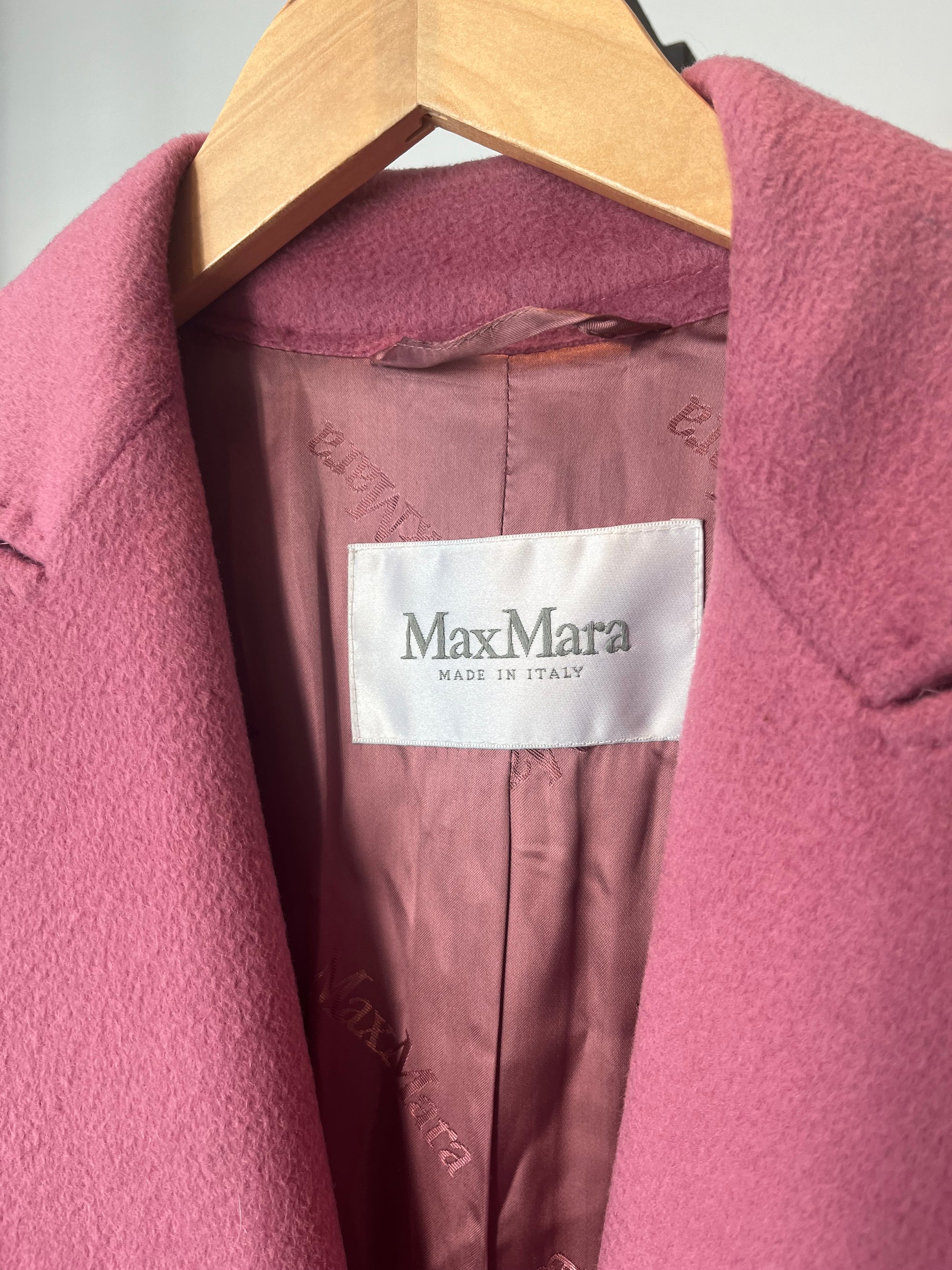 MaxMara Belted Midi Coat, Pink, 8