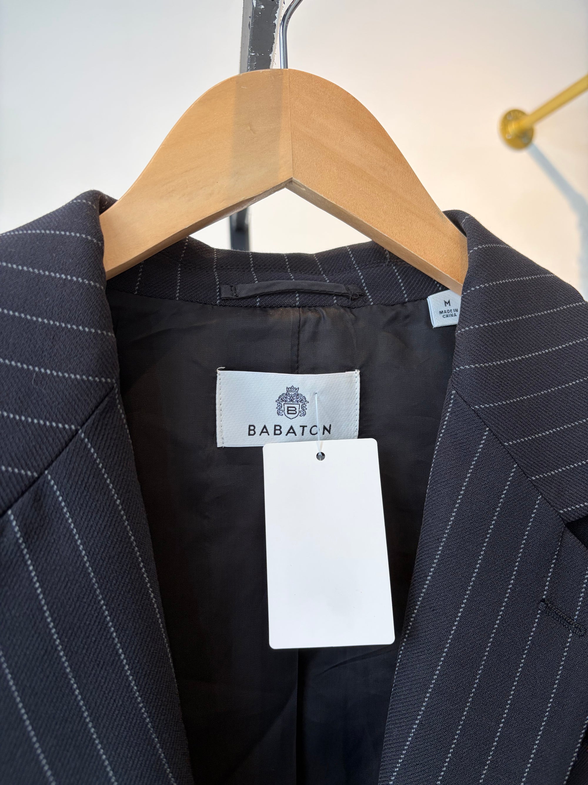 Babaton, Cropped Blazer Navy and White, Medium