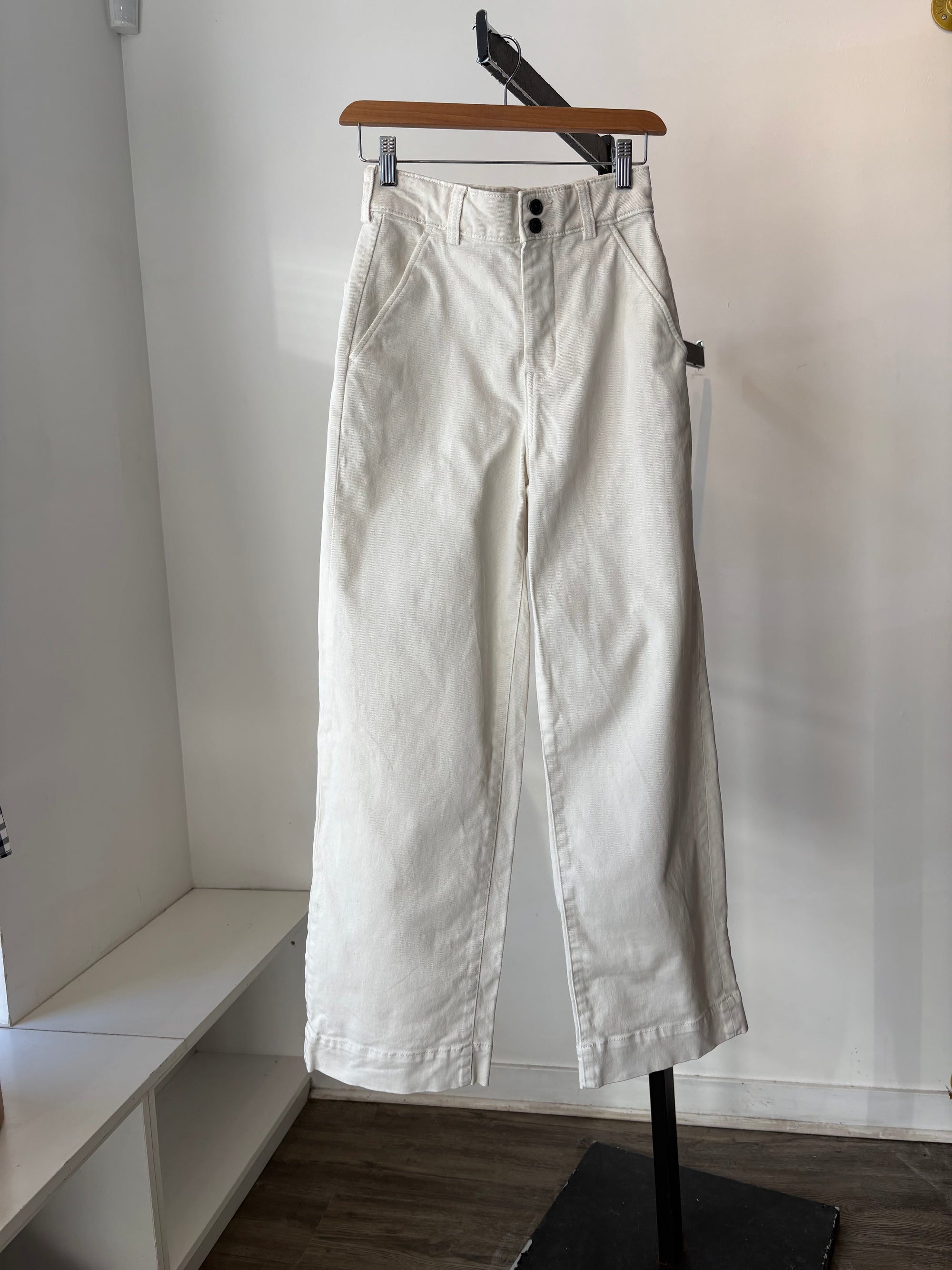 Everlane, The Organic Straight-leg Pant, Bottoms,White, 00