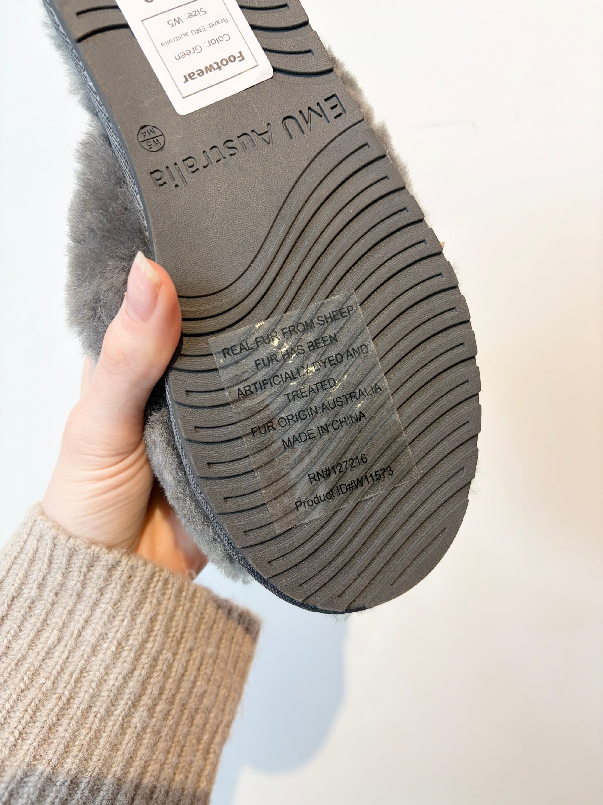 EMU australia Mayberry Fluffy Crossover Slippers, Green, W5