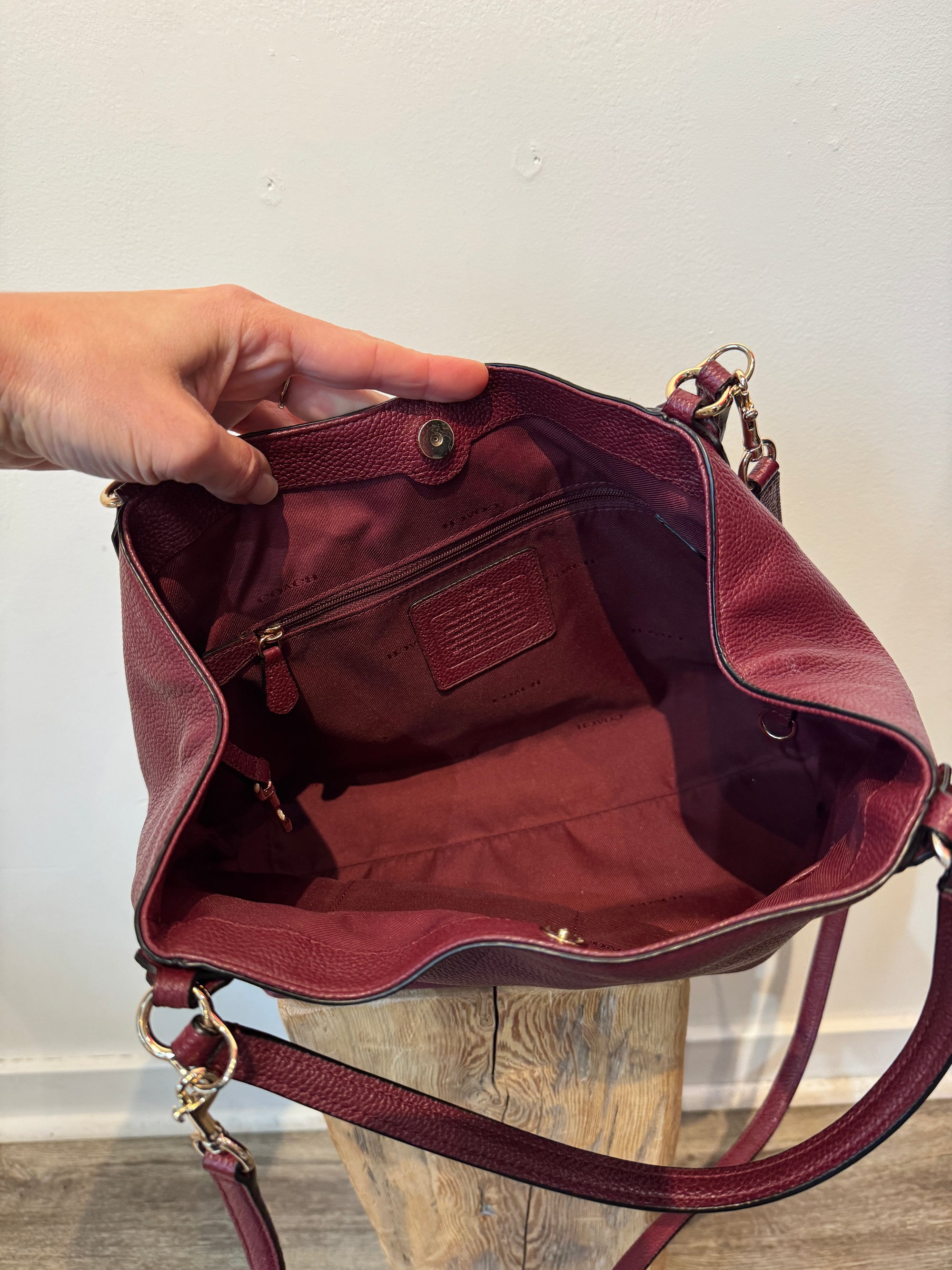 Coach Dual Strap Handbag, Burgundy