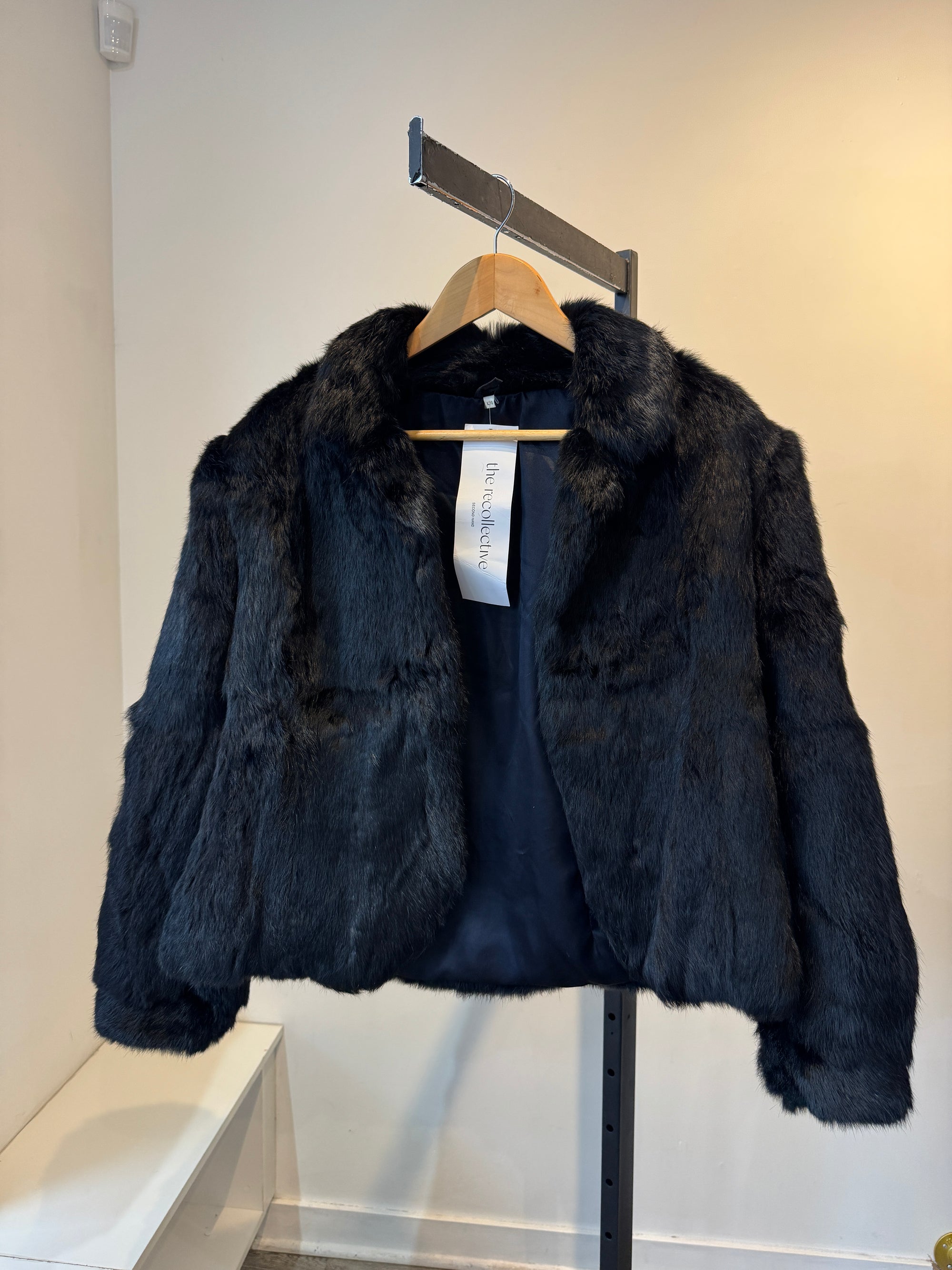 Stylman International Vintage Fur Coat, Black, Large