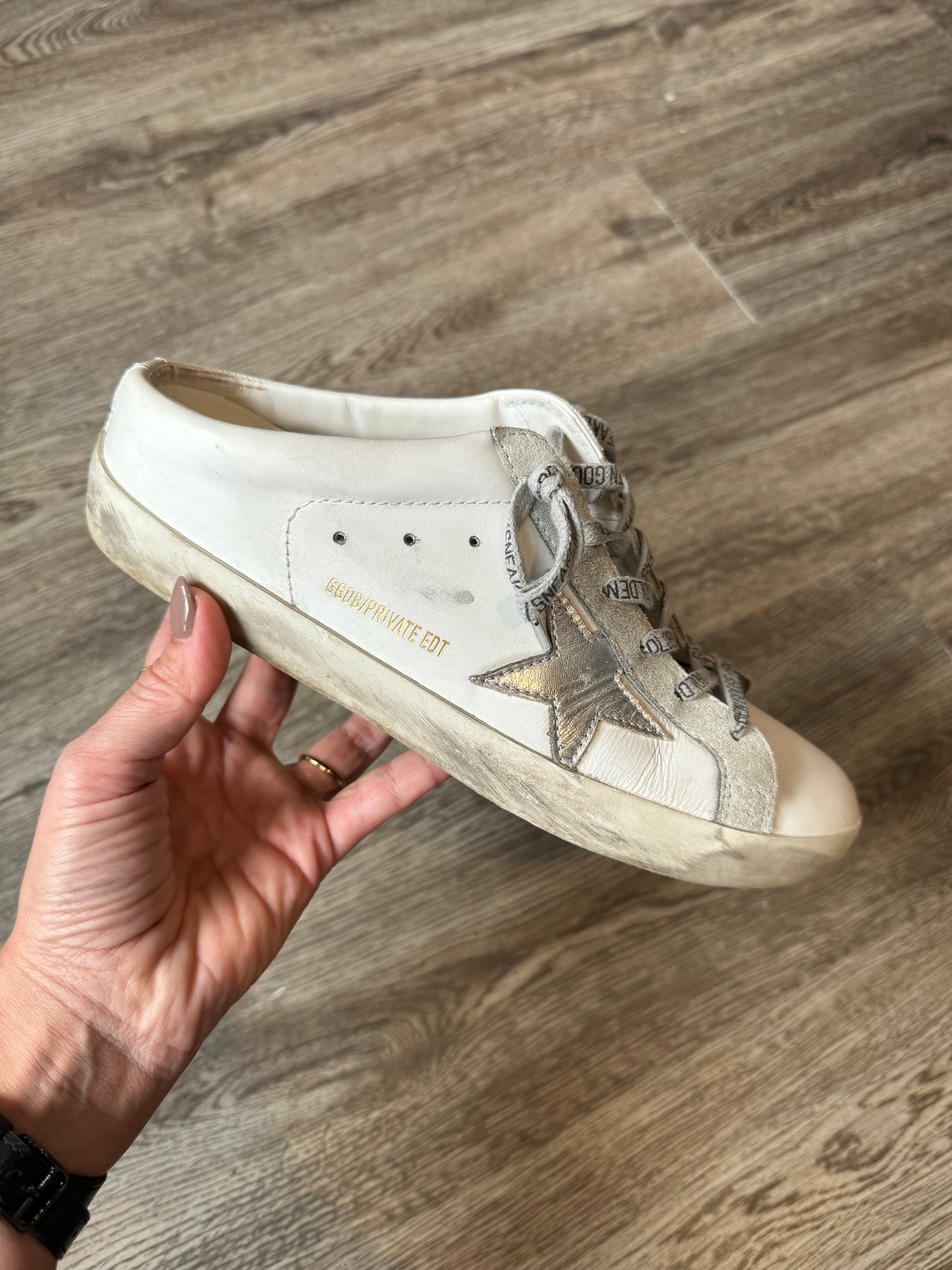 Golden Goose Superstar Sabot Sneakers White Silver 39