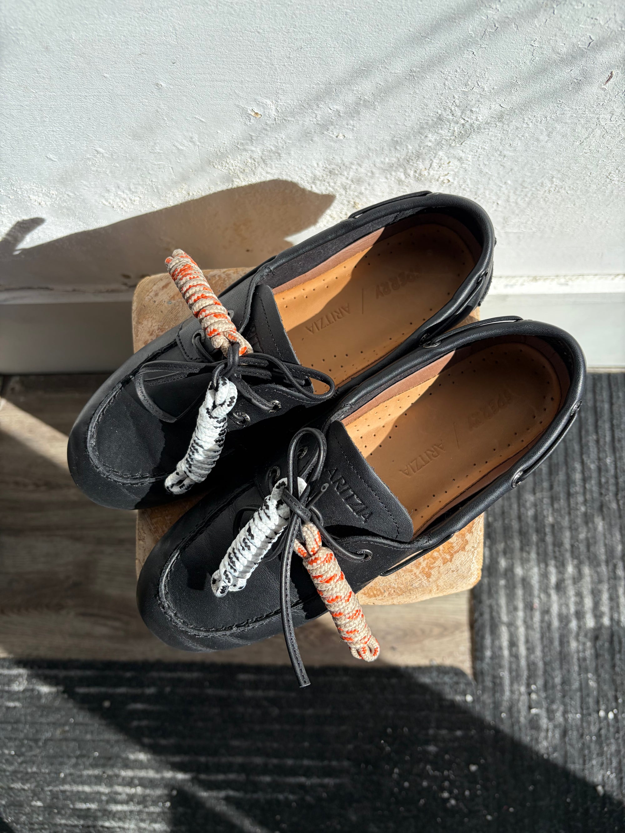 Aritzia x Sperry, AO boat shoes, Black, 6.5
